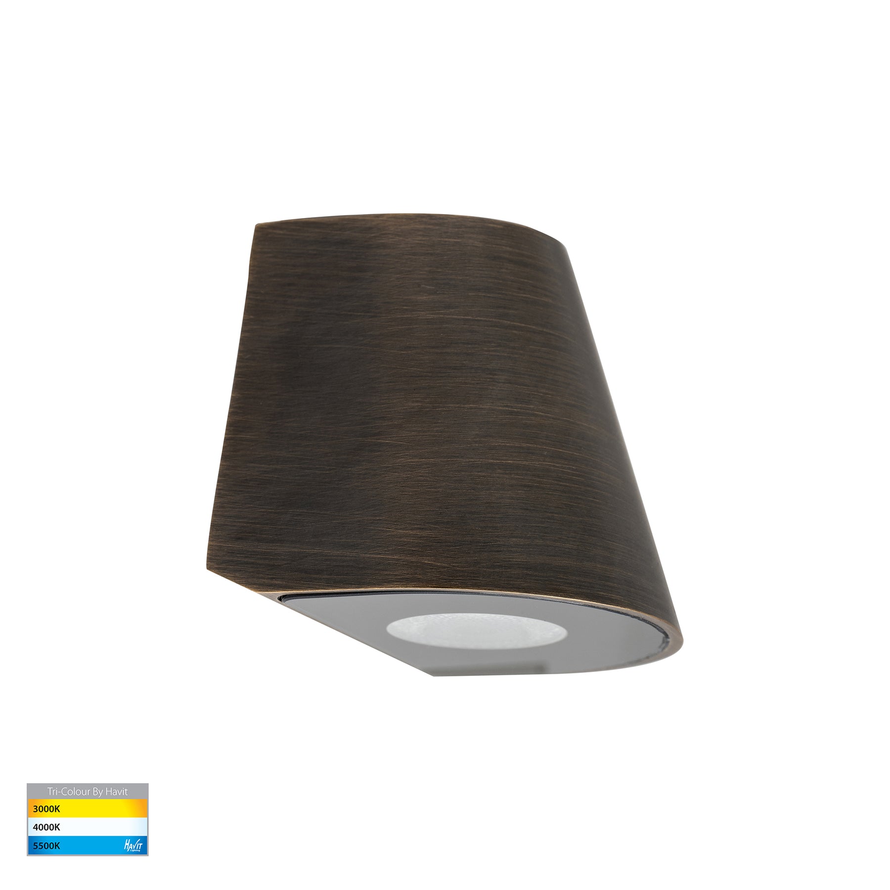 Kaval LED Surface Mounted Wall Light 12V 1.5W Tri Colour Antique Brass - HV3285T-AB-12V