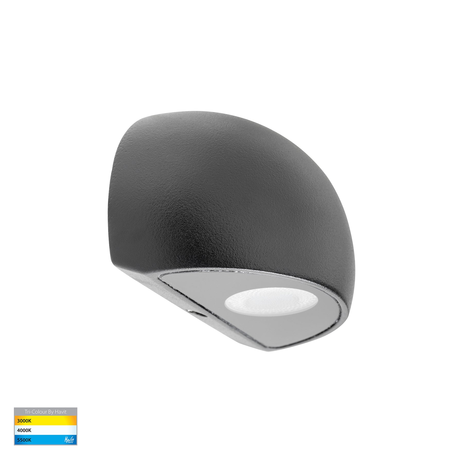Serres LED Surface Mounted Wall Light 12V 1.5W Tri Colour Matt Black - HV3286T-BLK-12V
