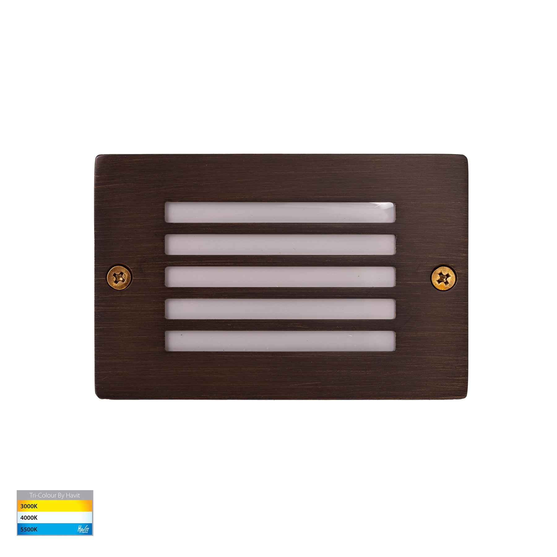 Ardam 114mm LED Step Light 12V 3W Tri Colour Antique Brass - HV3295T-AB-12V