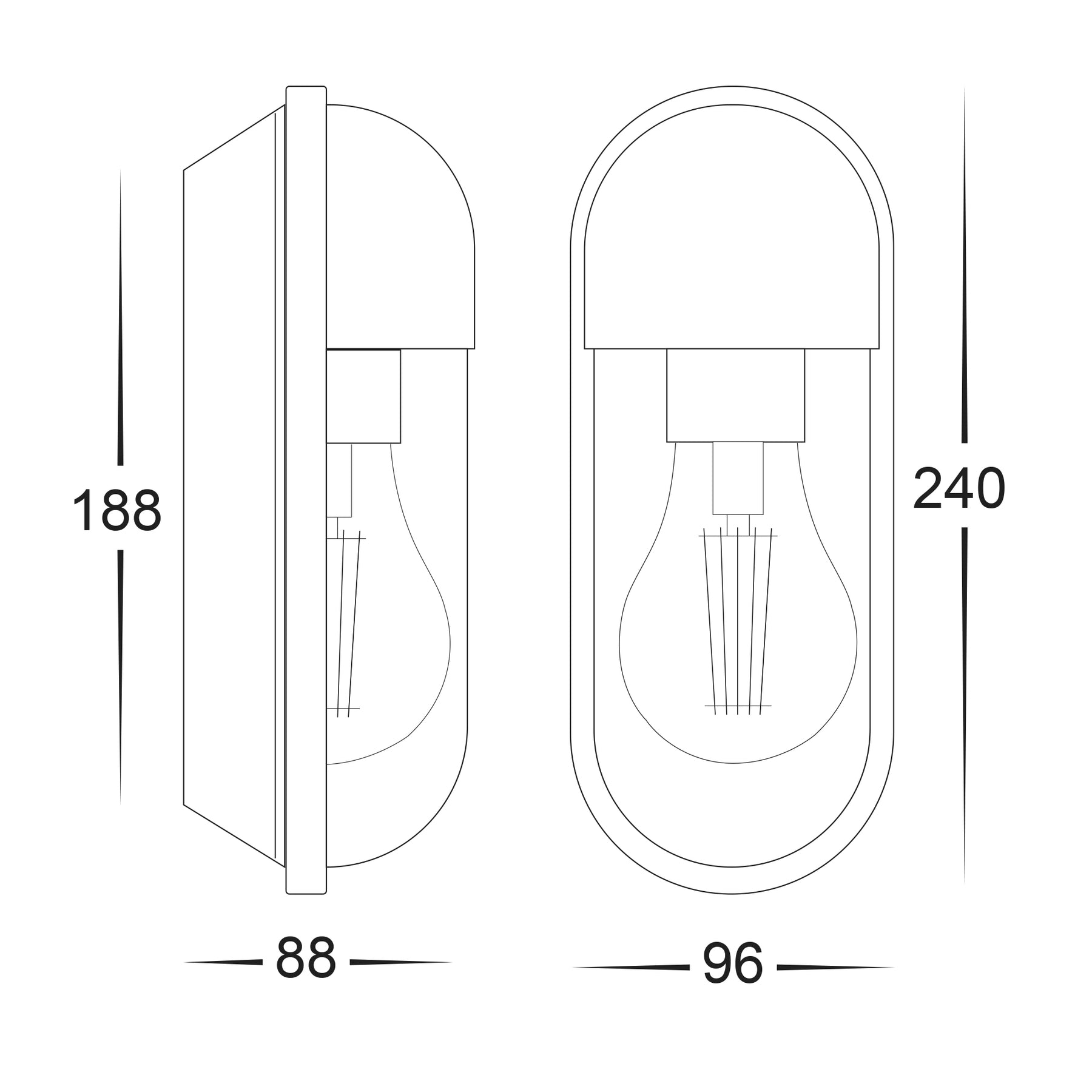 Lume Wall Light Polycarbonate White 8W 2700K - HV3512W-WHT