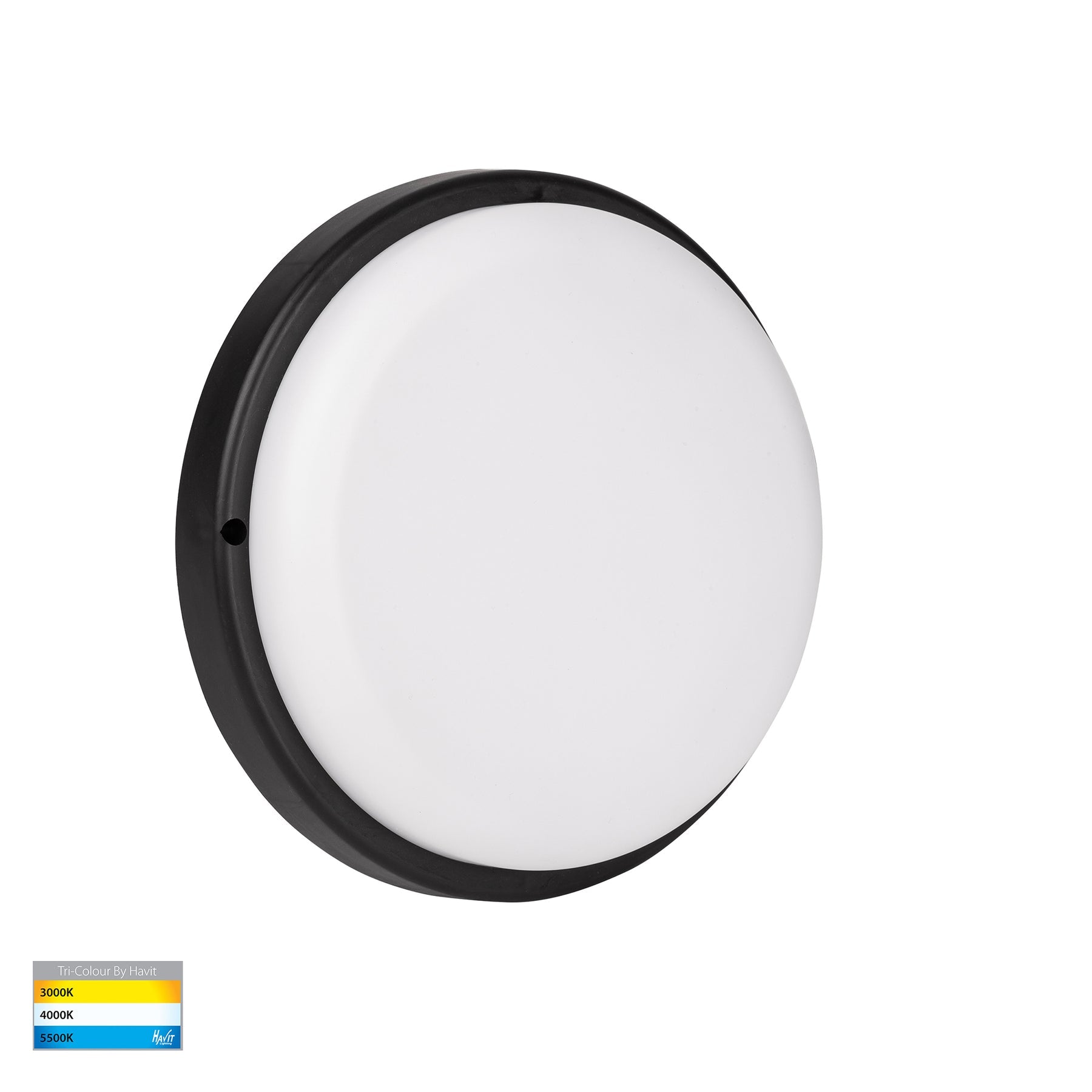 Muovi LED Wall Light 12W Tri Colour Black - HV3525T-BLK