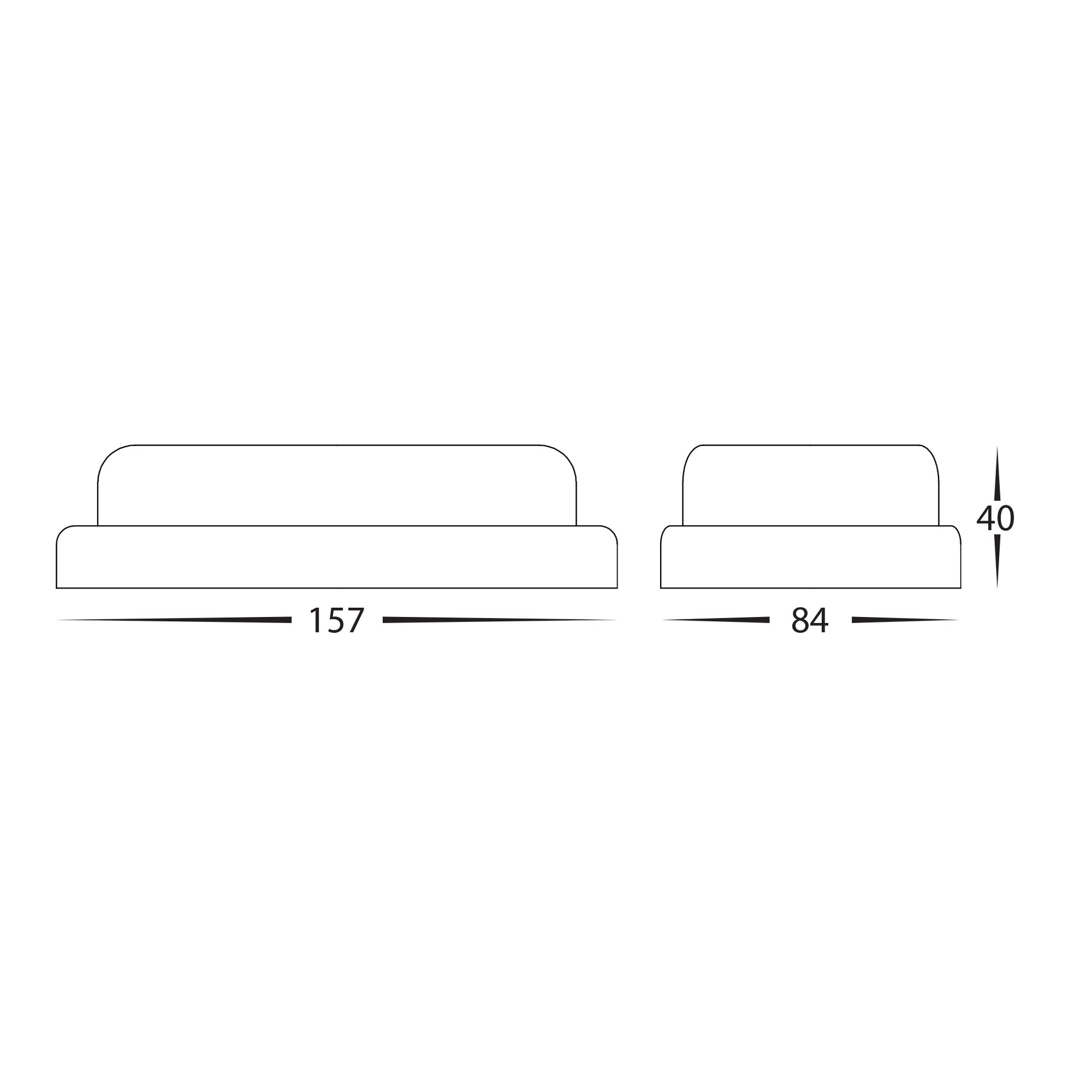 Muovi LED Wall Light 5W Tri Colour Black - HV3526T-BLK