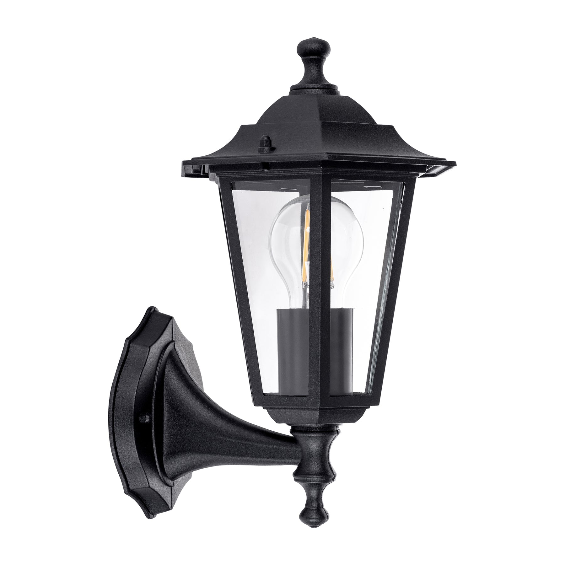 Fibra LED 4 Panel Coach Wall Light 8W 2700K Black - HV3552W-BLK