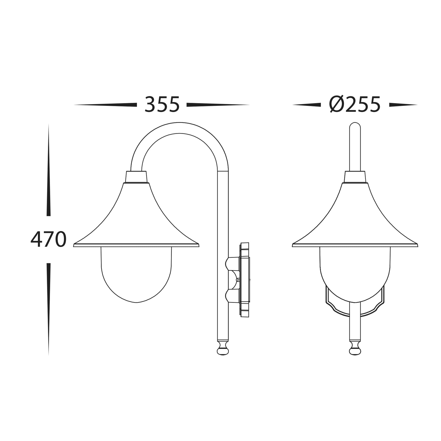 Hove LED 4 Panel Coach Wall Light 8W 2700K Black - HV3554W-BLK