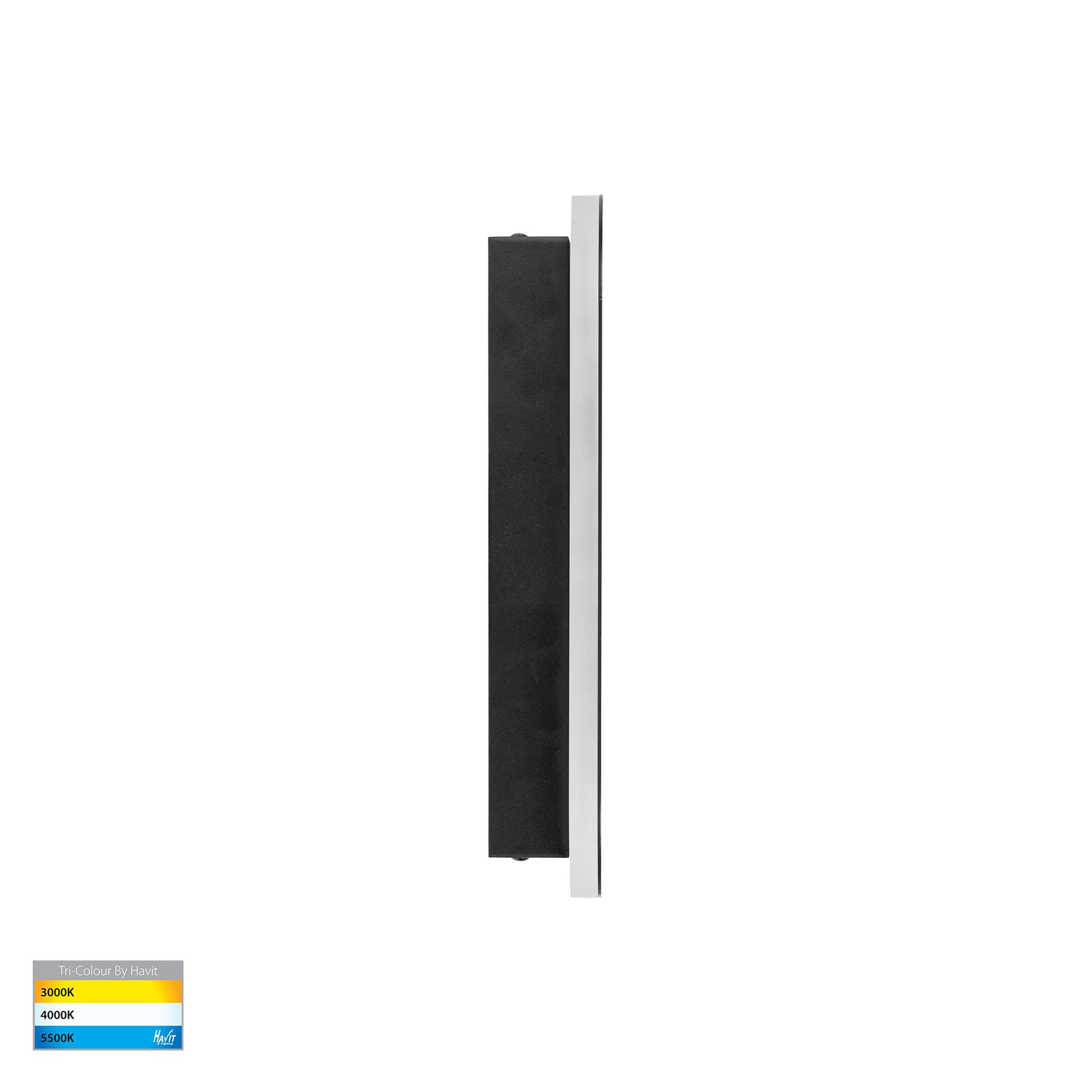 Barline Shadow 300mm LED Wall Light 6W Tri Colour Black - HV3561T-BLK