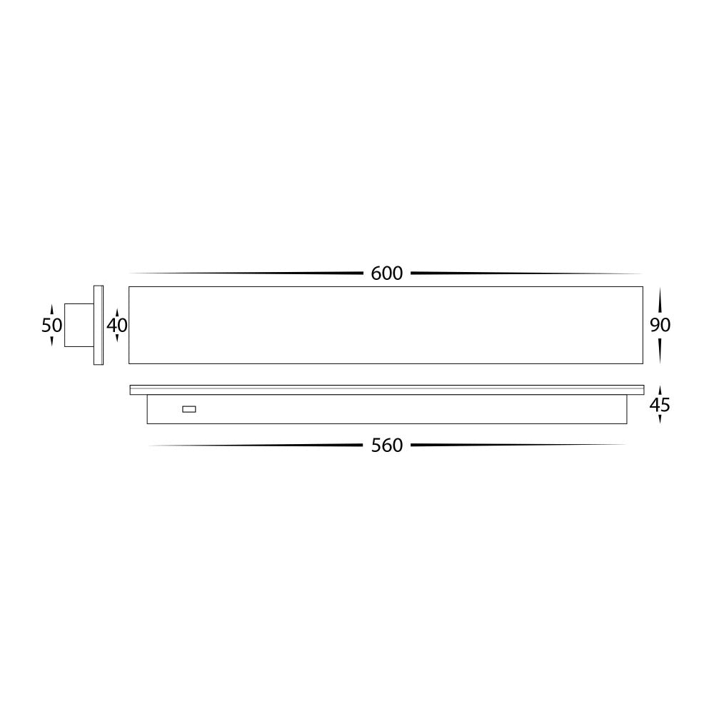 Buy Exterior Wall Lights Australia Barline Shadow Exterior Wall Light L600mm White 3CCT - HV3572T-WHT