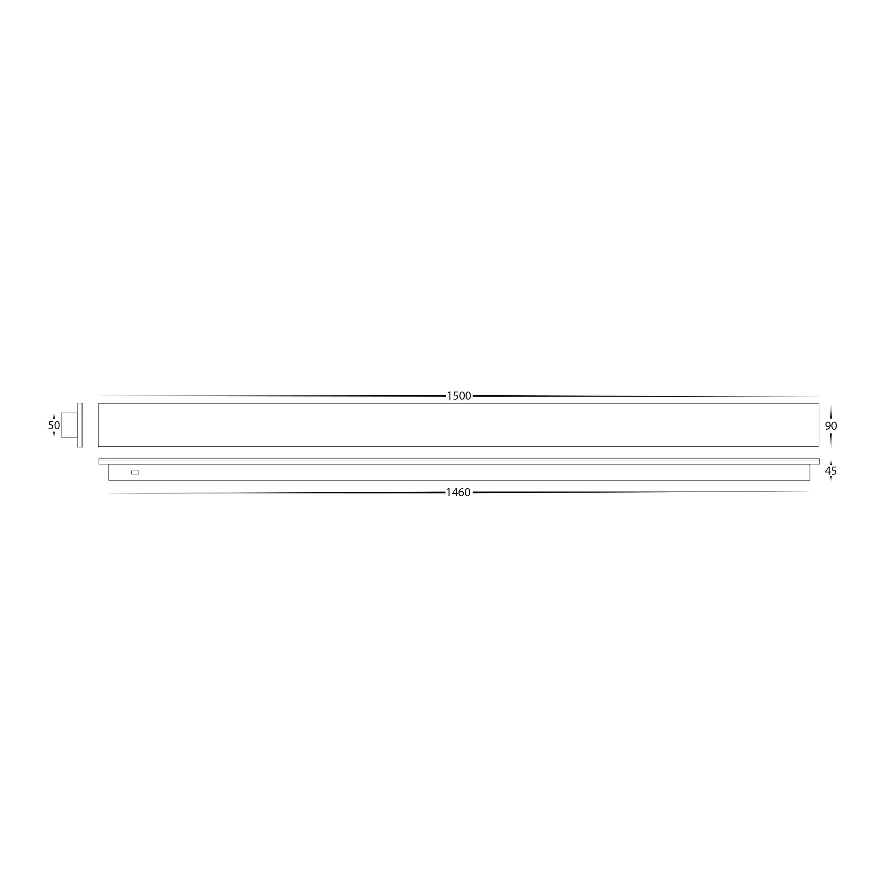 Barline Shadow LED 1500mm Wall Light 24V 22W-45W 3CCT White - HV3576T-WHT-24V