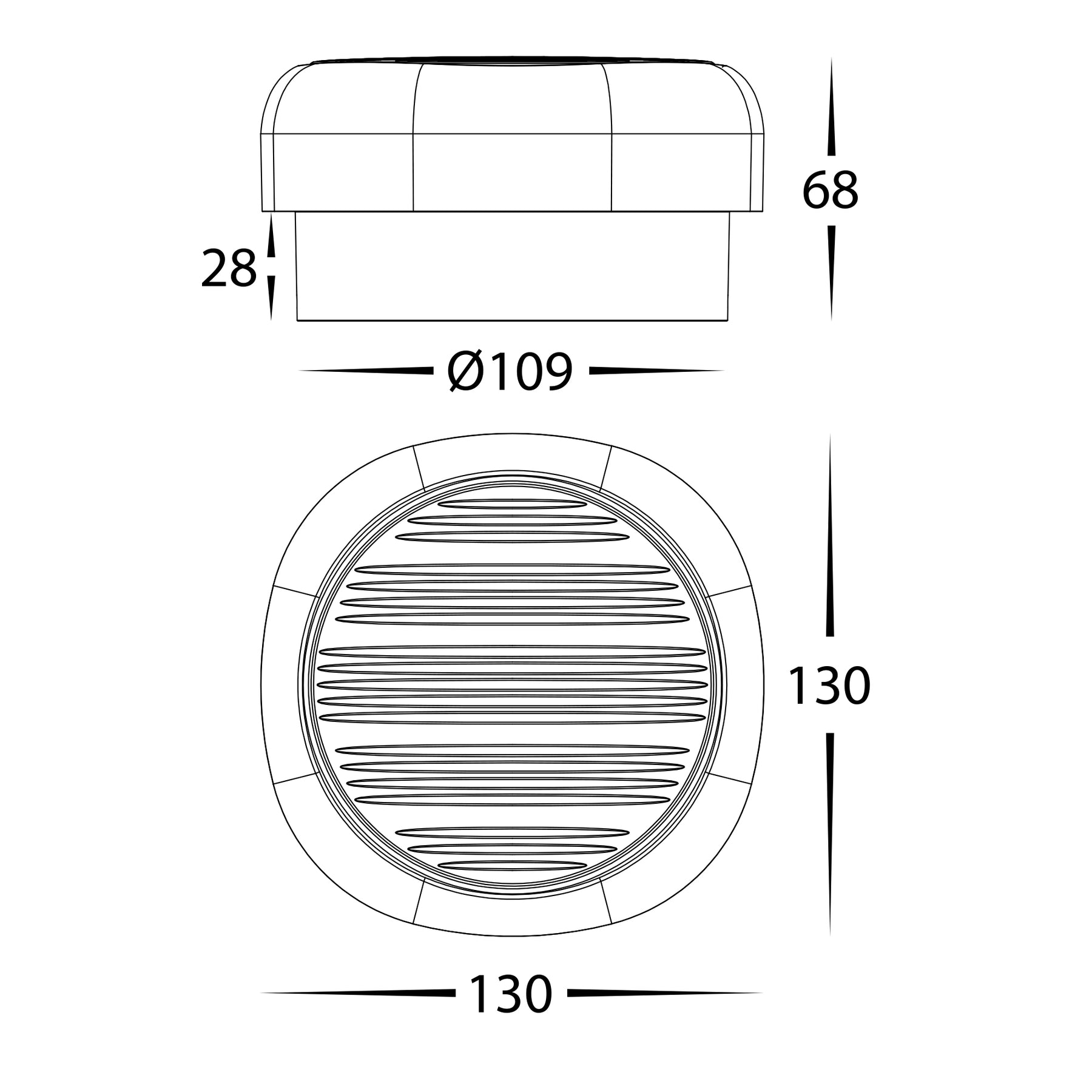 Lasi LED Wall Light 240V 12W 3000K White - HV3619W-WHT
