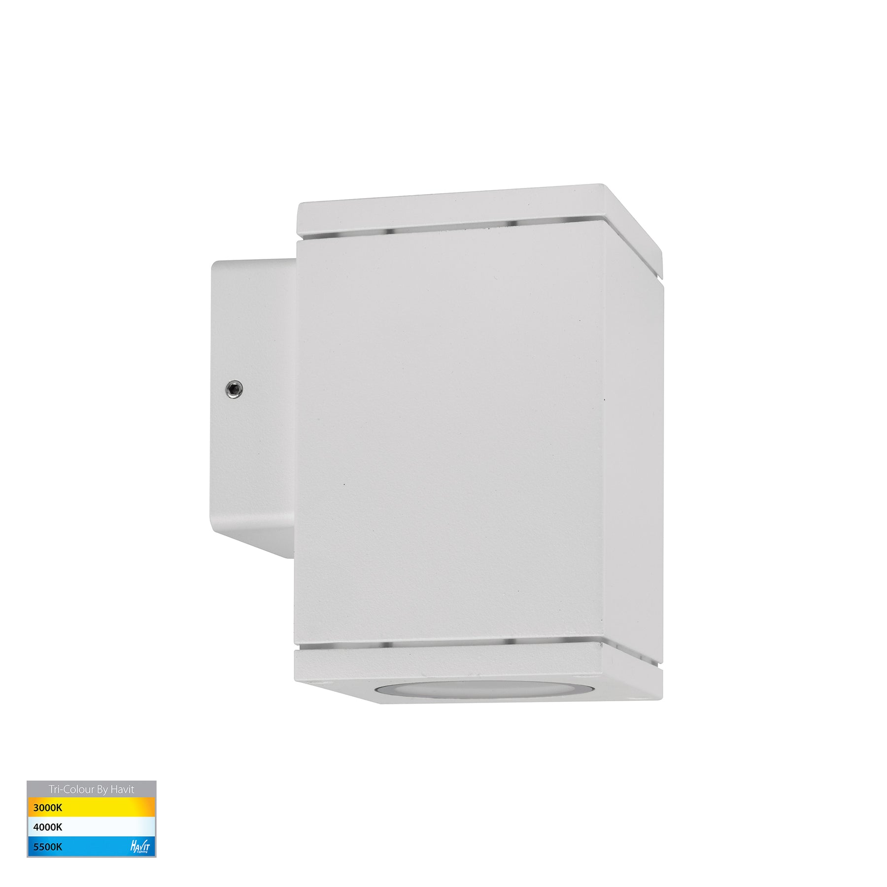 Quadru Aluminium LED Square Fixed Down Wall Light White 5W 240V TRI Colour - HV3623T-WHT