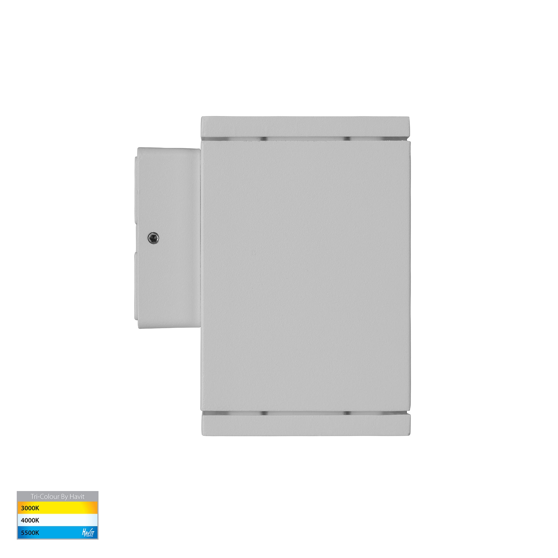 Quadru Aluminium LED Square Fixed Down Wall Light White 5W 240V TRI Colour - HV3623T-WHT