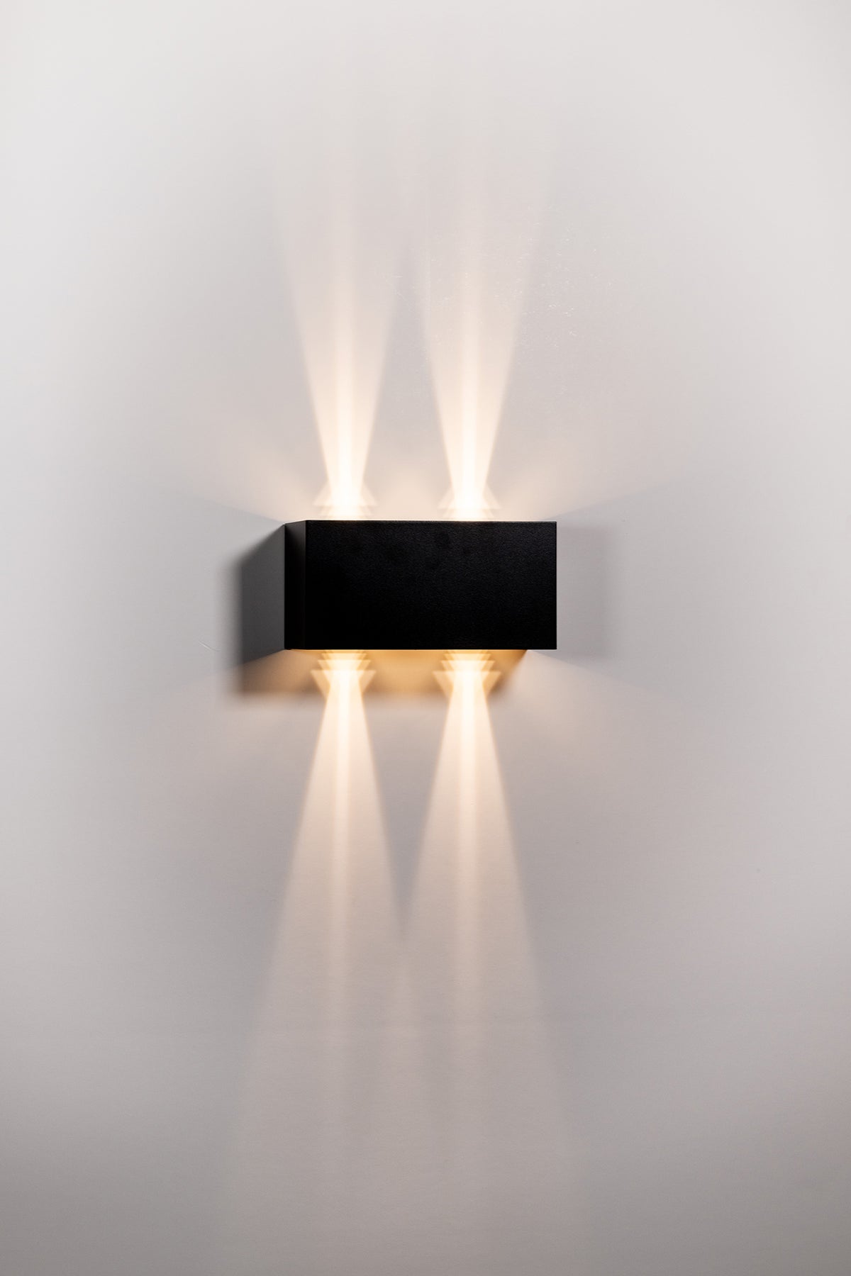 Versa Square Up & Down LED Wall Light Aluminium Black 240V TRI Colour - HV36582T-BLK-SQ