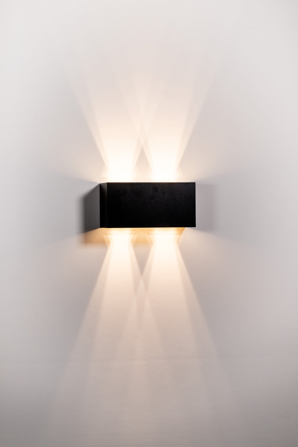 Versa Square Up & Down LED Wall Light Aluminium Black 240V TRI Colour - HV36582T-BLK-SQ