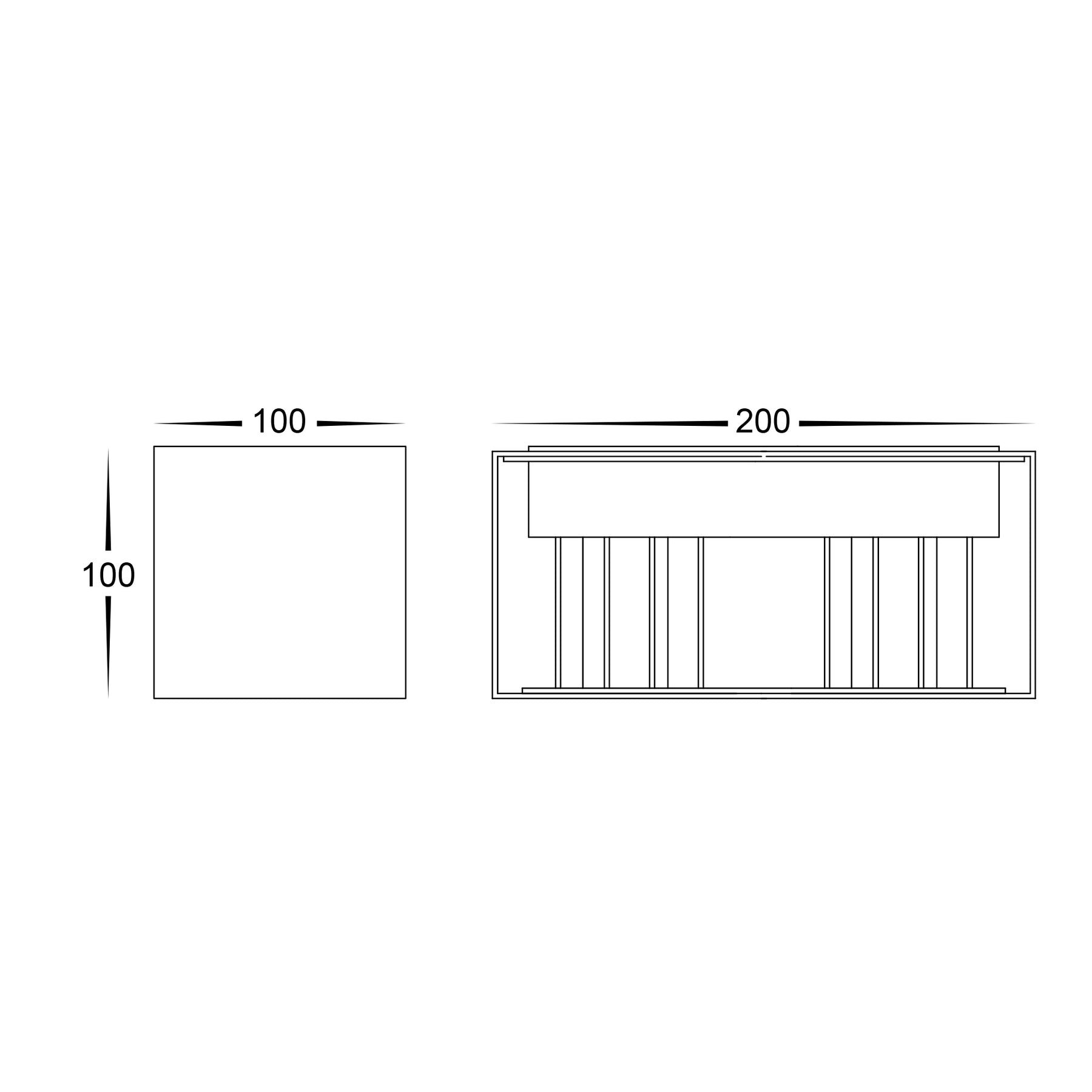 Versa Square Up & Down LED Wall Light Aluminium Black 240V TRI Colour - HV36582T-BLK-SQ