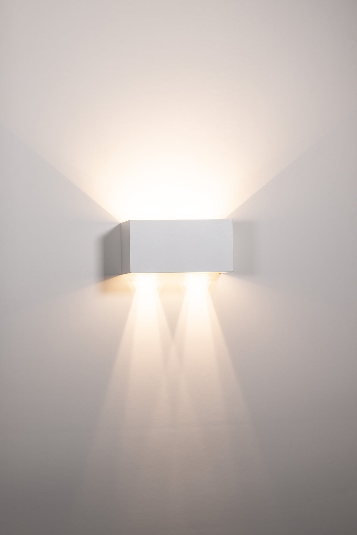 Versa Square Up & Down LED Wall Light Aluminium White 240V TRI Colour - HV36582T-WHT-SQ