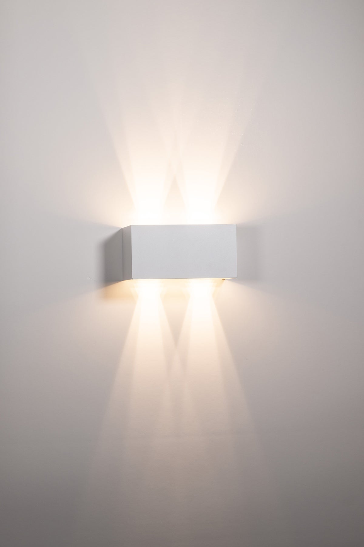 Versa Square Up & Down LED Wall Light Aluminium White 240V TRI Colour - HV36582T-WHT-SQ