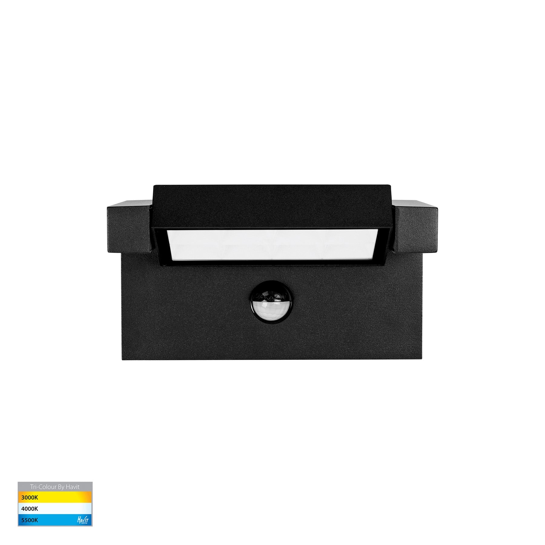 Locu Adjustable LED Floodlight With Sensor 240V 12W 3CCT Black - HV3731T-BLK-PIR