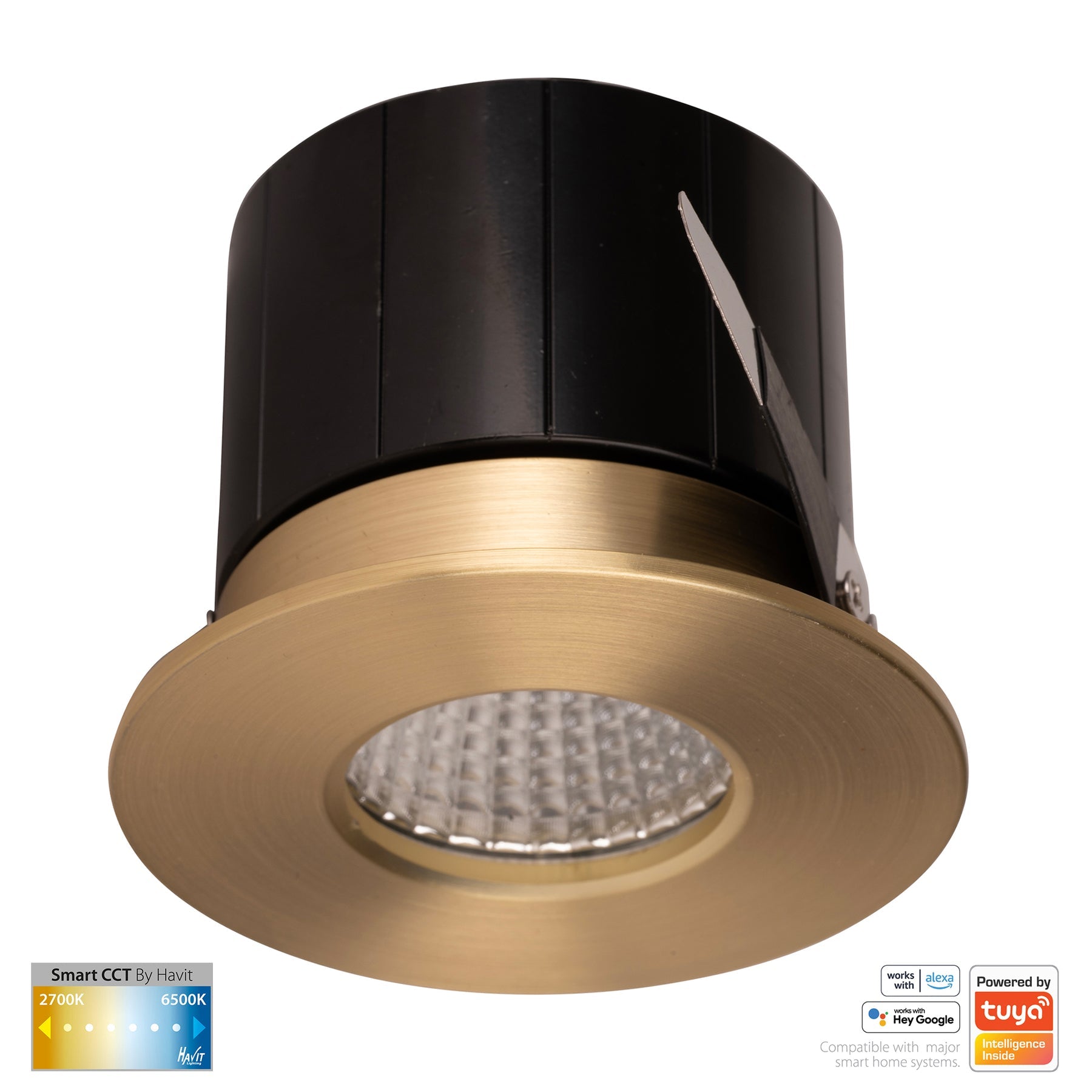 Prime Smart Aluminium Recessed LED Downlight 240V 12W 2CCT Brass - HV5511CCT-BR