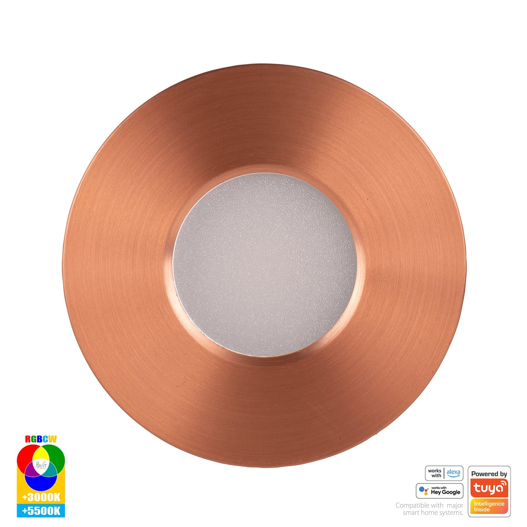 Prime Smart Aluminium Recessed LED Downlight 240V 12W RGBCW Copper - HV5511RGBCW-CP