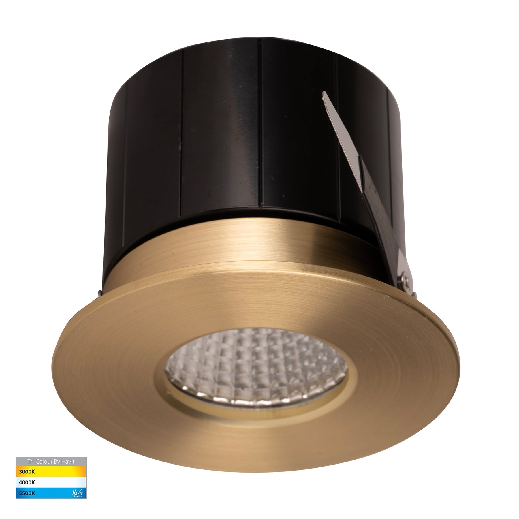 Prime Aluminium Recessed LED Downlight 240V 12W 3CCT Brass - HV5511T-BR