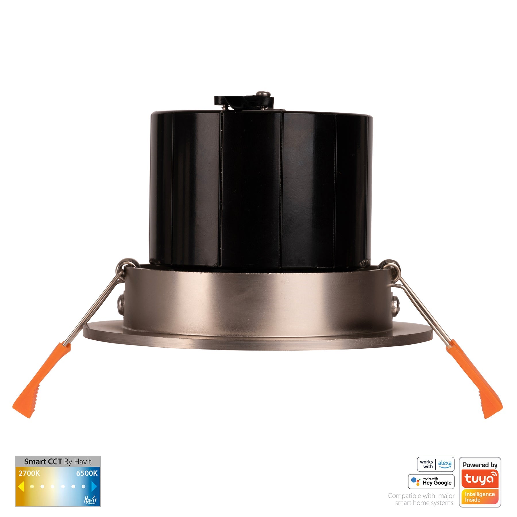 Prime Smart Aluminium Recessed LED Downlight 240V 12W Tilt 2CCT Nickel - HV5512CCT-NK