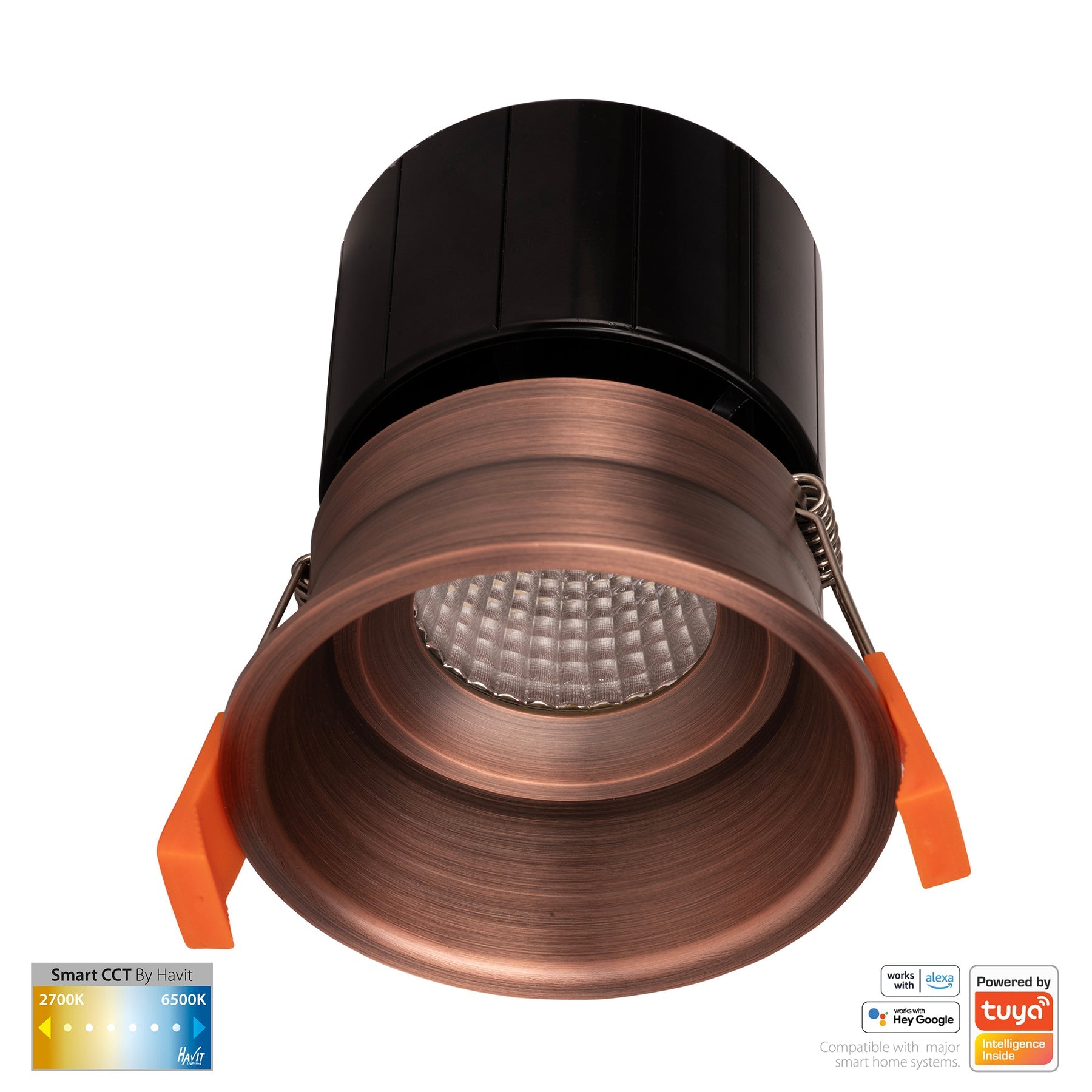 Prime Smart Aluminium Deep Recessed LED Downlight 240V 12W 2CCT Antique Brass - HV5513CCT-AB