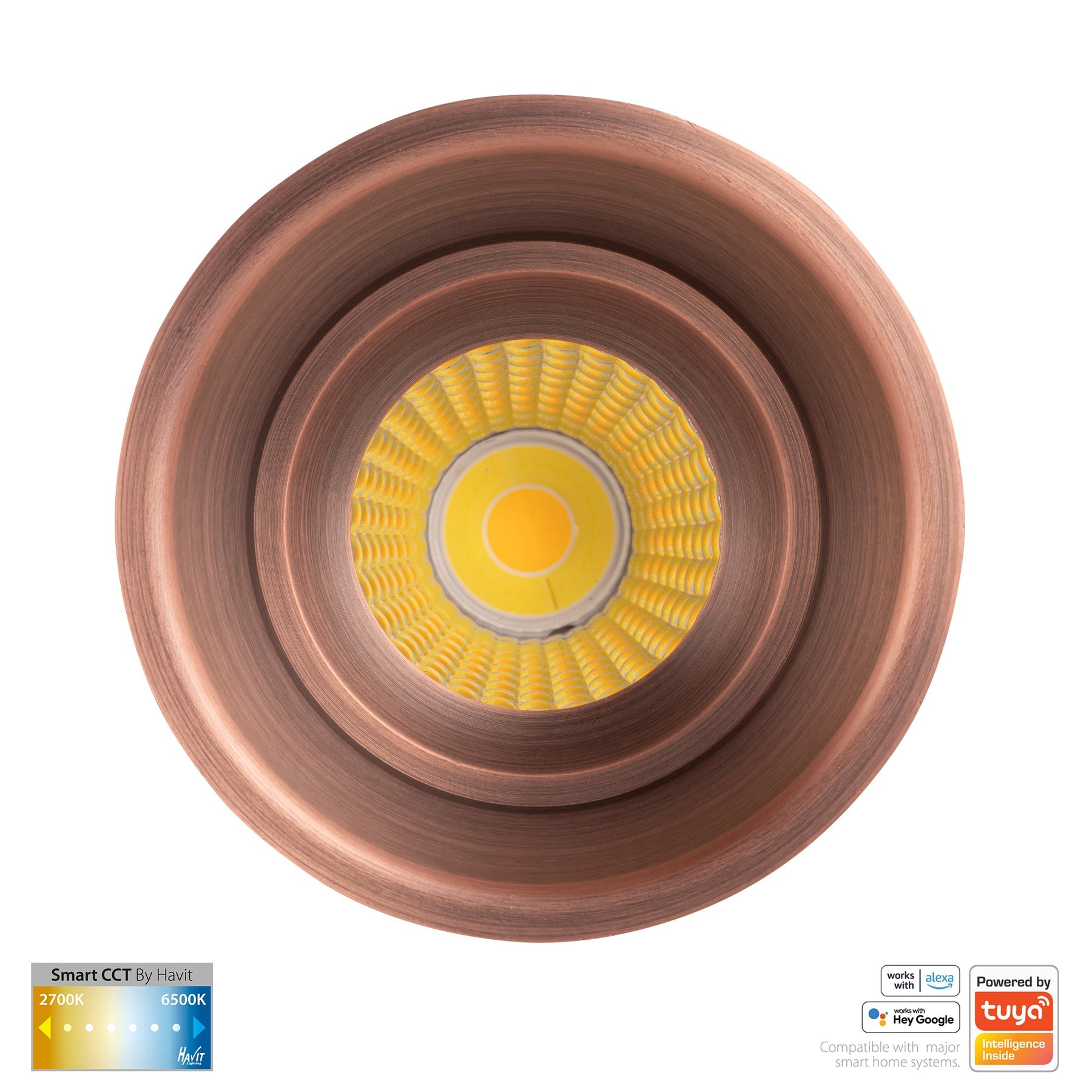 Prime Smart Aluminium Deep Recessed LED Downlight 240V 12W 2CCT Antique Brass - HV5513CCT-AB