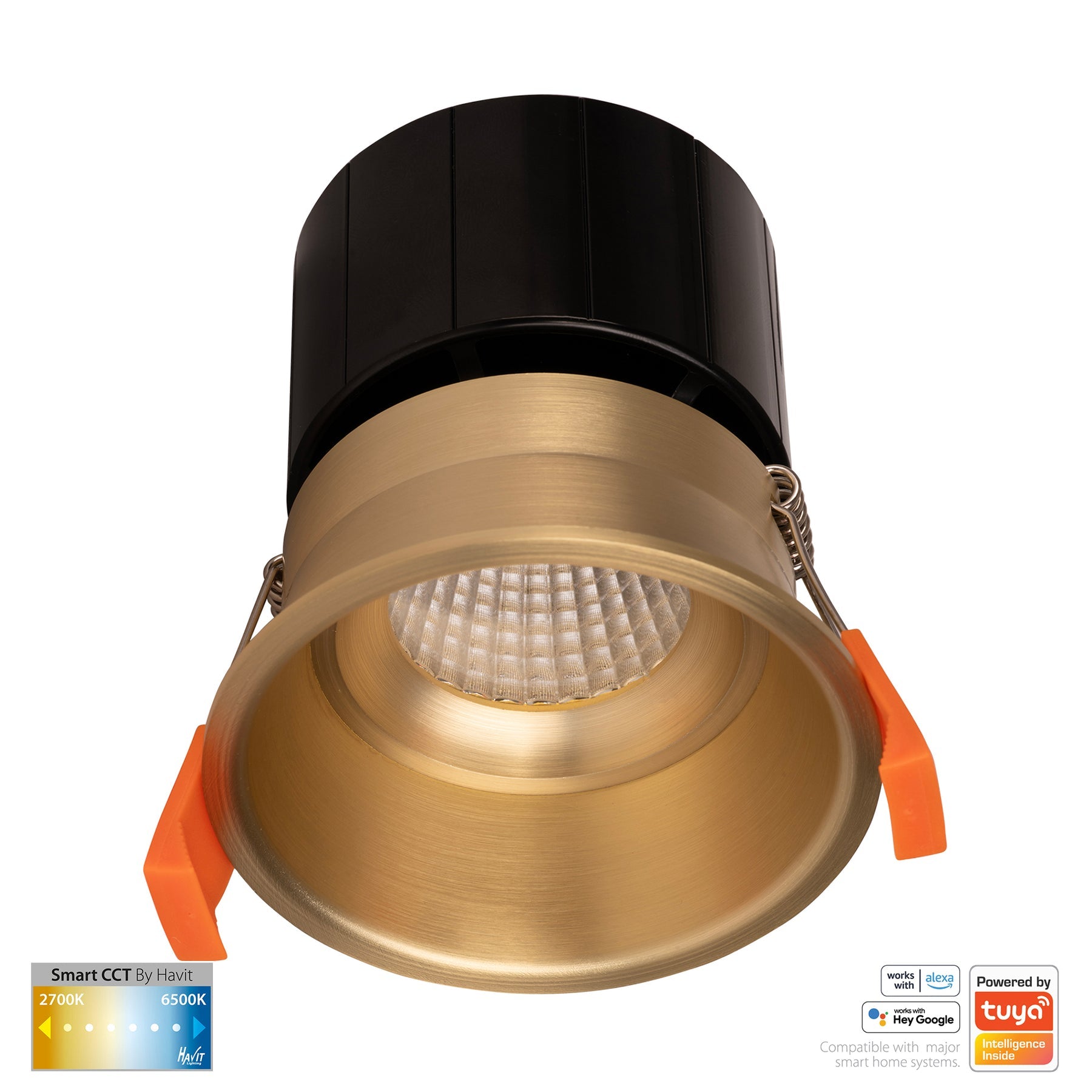 Prime Smart Aluminium Deep Recessed LED Downlight 240V 12W 2CCT Brass - HV5513CCT-BR