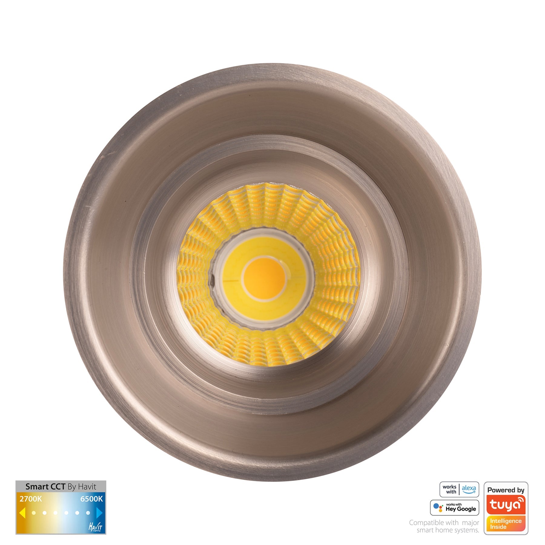 Prime Smart Aluminium Deep Recessed LED Downlight 240V 12W 2CCT Nickel - HV5513CCT-NK