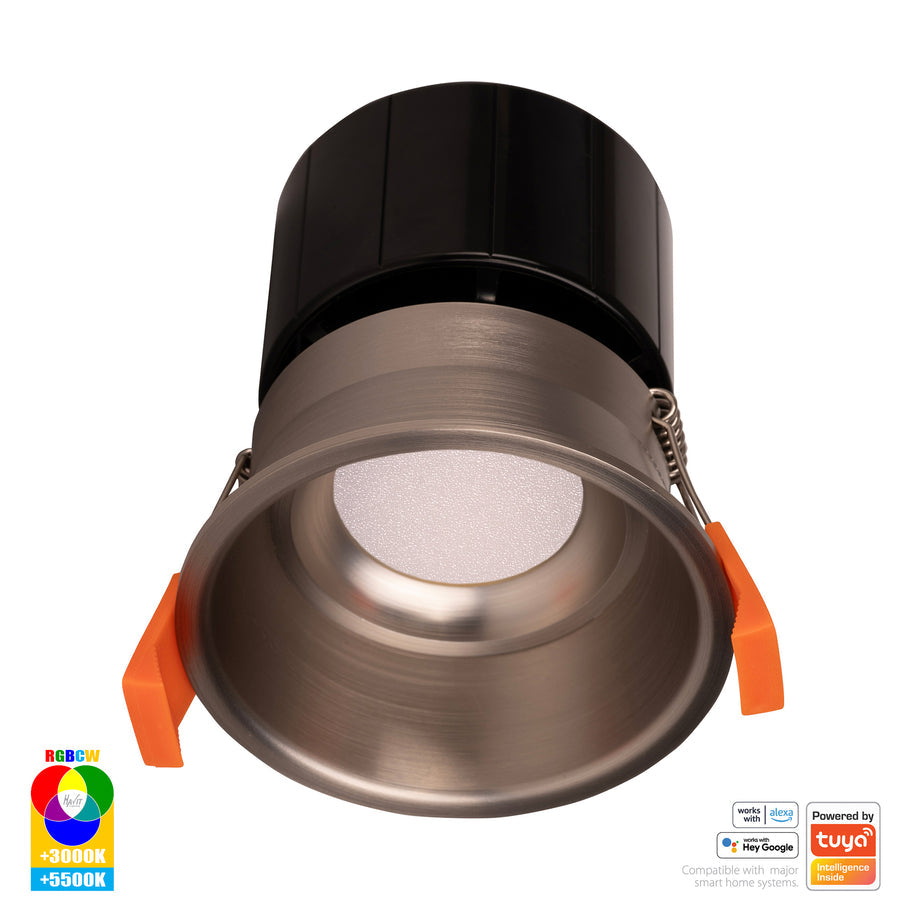 Prime Smart Aluminium Deep Recessed LED Downlight 240V 12W RGBCW Nickel - HV5513RGBCW-NK