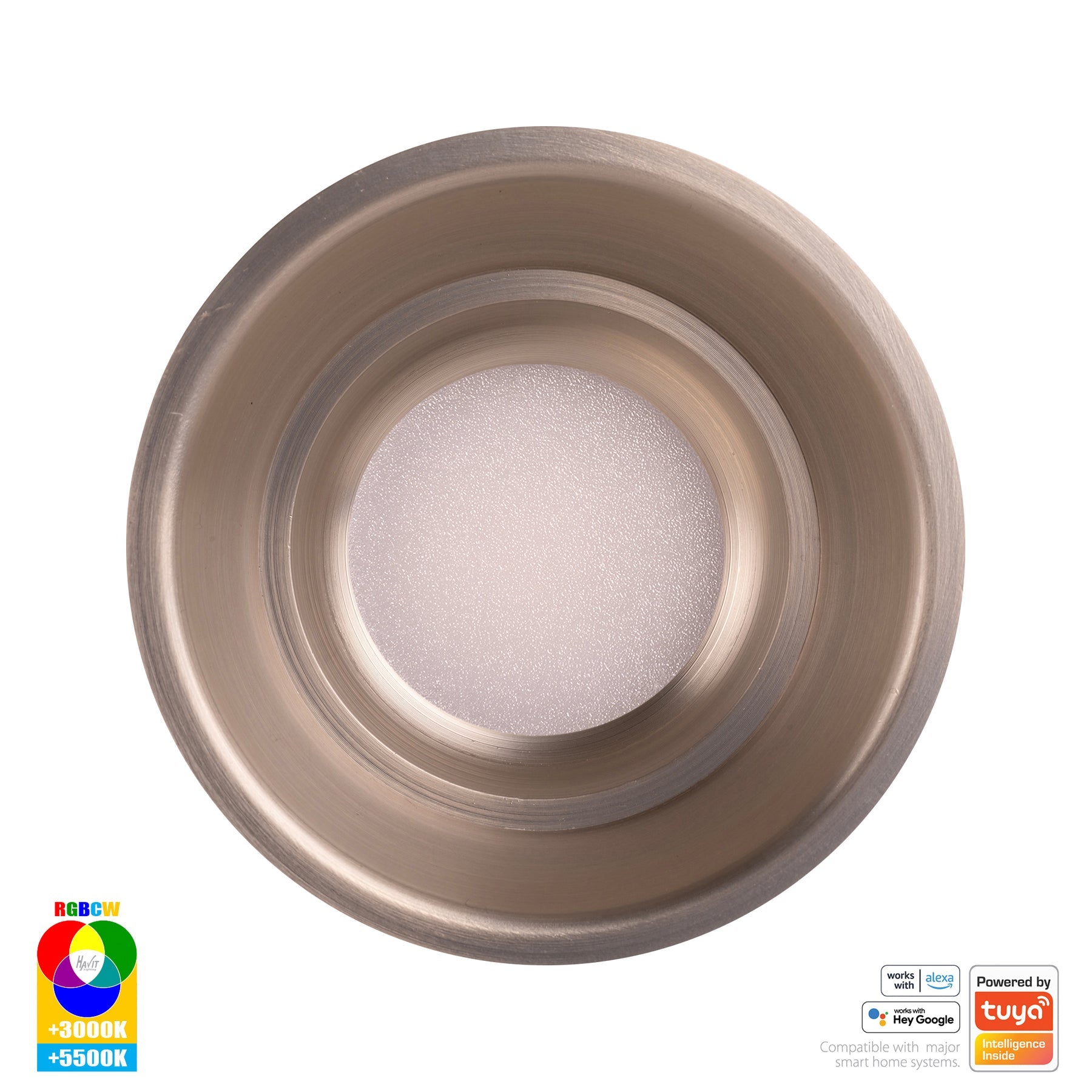 Prime Smart Aluminium Deep Recessed LED Downlight 240V 12W RGBCW Nickel - HV5513RGBCW-NK