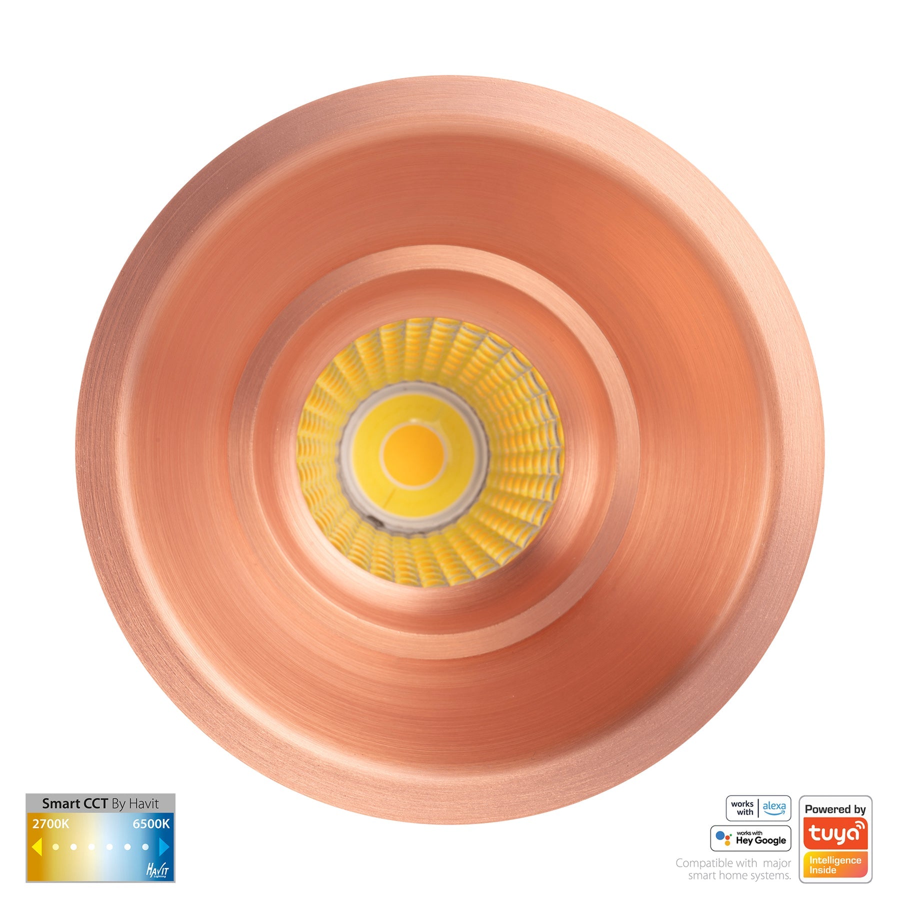 Prime Smart 105mm Aluminium Deep Recessed LED Downlight 240V 12W 2CCT Copper - HV5514CCT-CP