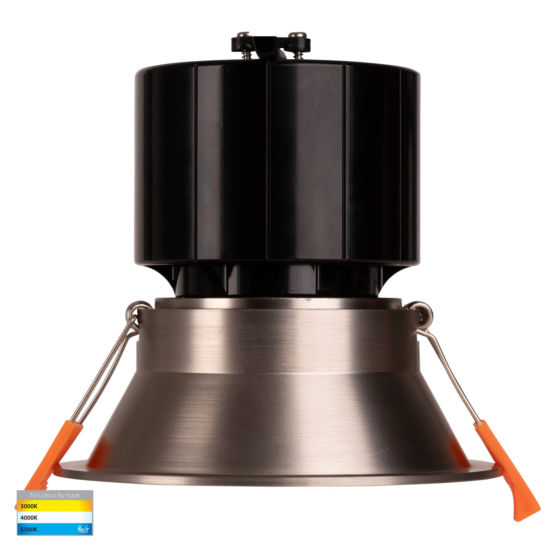 Prime 90mm Fixed Deep LED Downlight 12W Tri Colour Nickel - HV5514T-NK