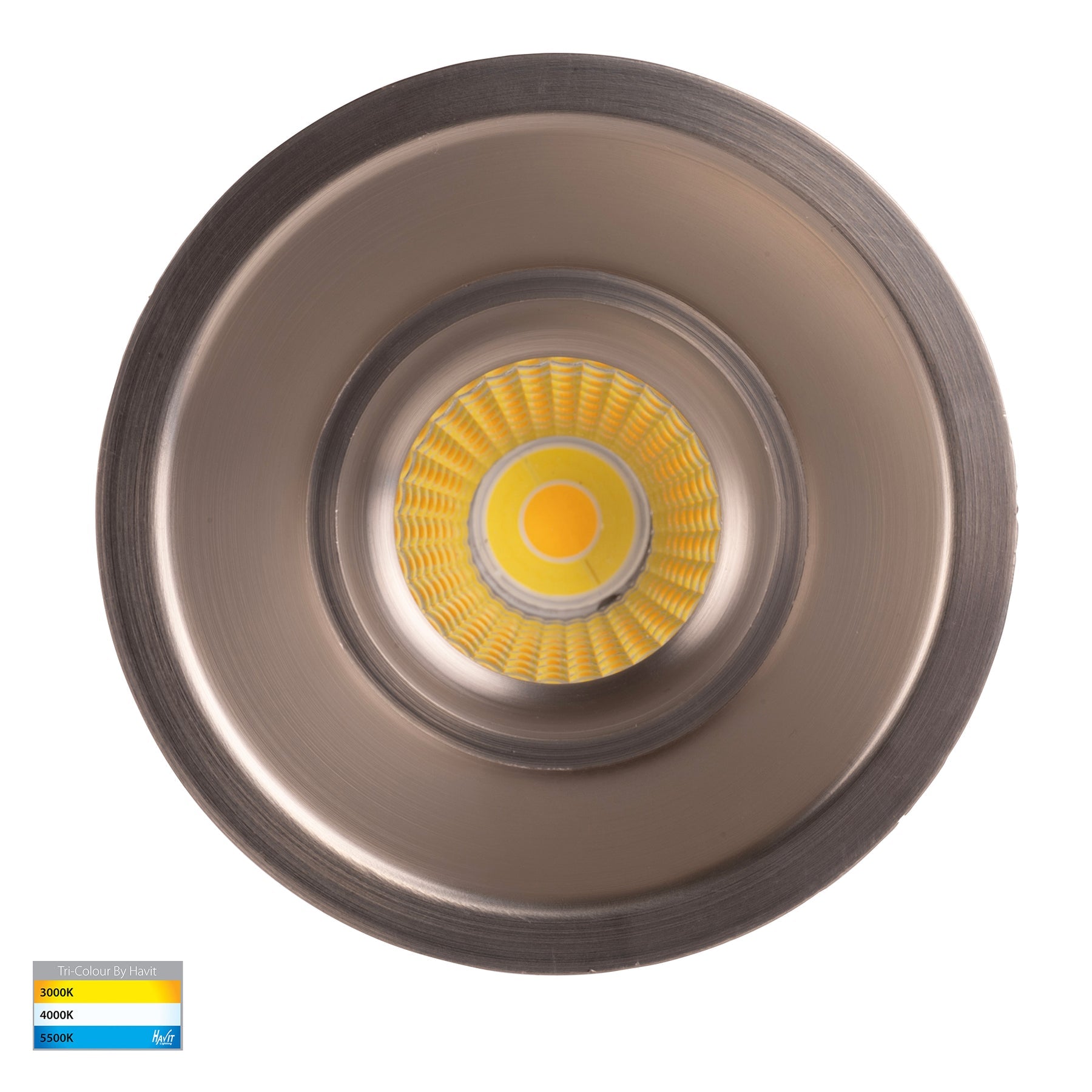Prime 90mm Fixed Deep LED Downlight 12W Tri Colour Nickel - HV5514T-NK