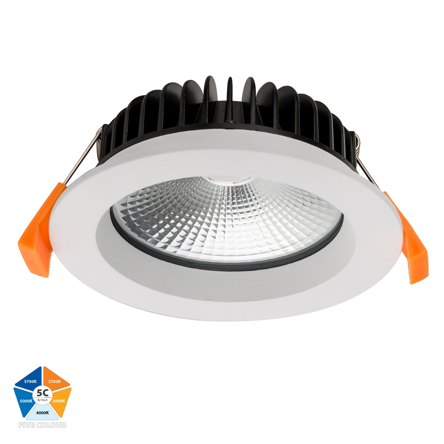 Buy Recessed Downlights Australia Ora Fixed LED Downlight White 5CCT - HV5530T-WHT
