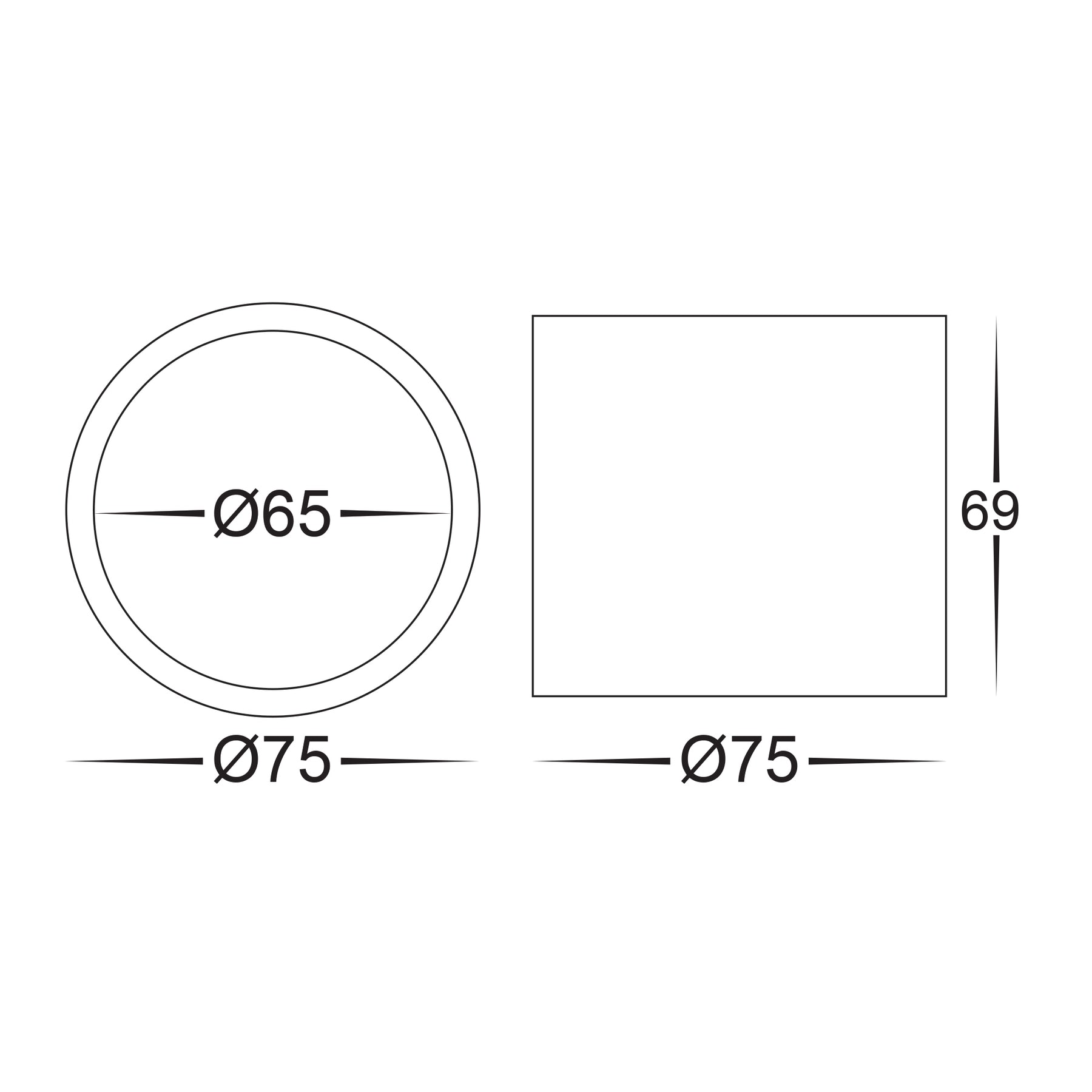 Nella Aluminium LED Surface Mounted Downlight Black 7W 12V TRI Colour - HV5802S-BLK-12V