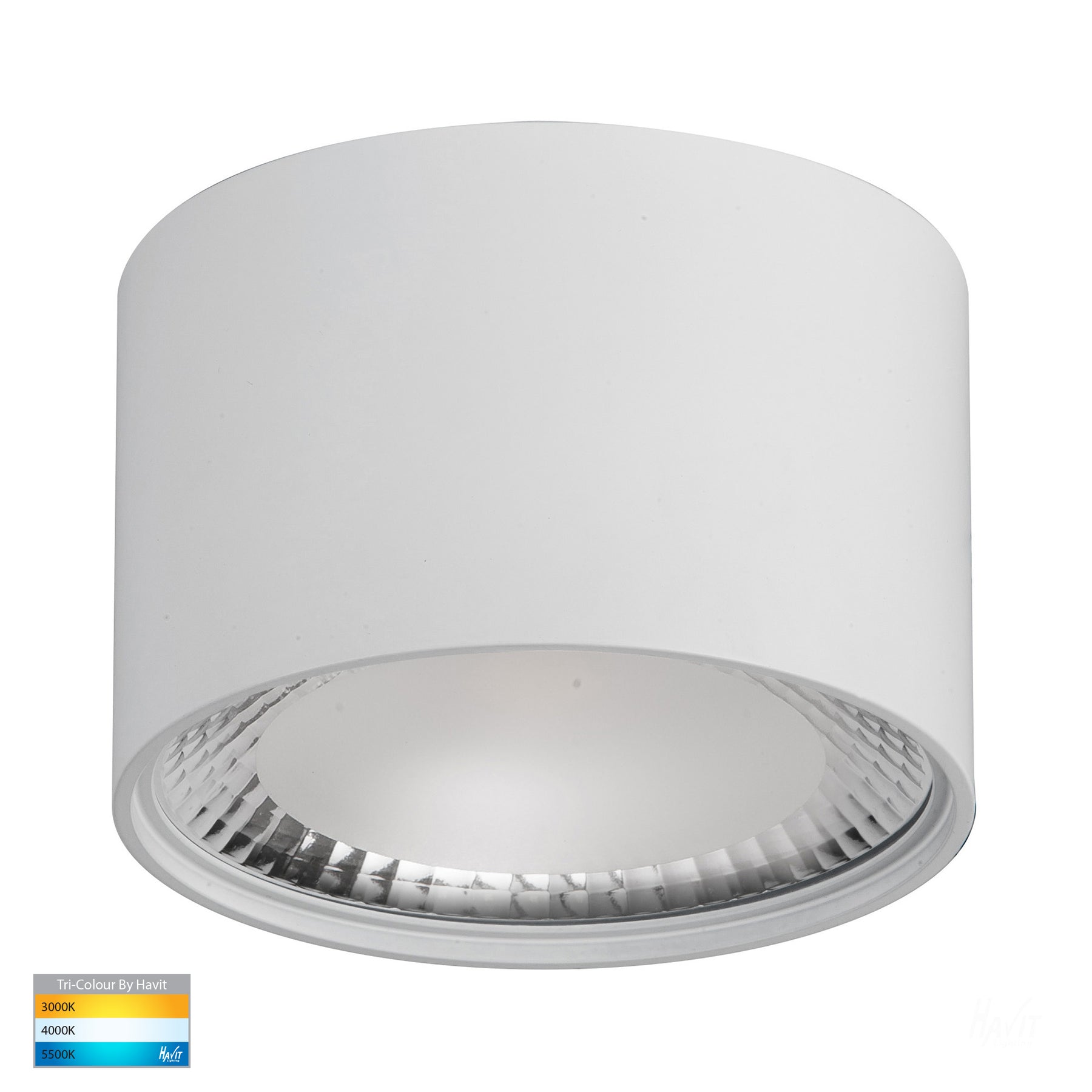 Nella Surface Mounted LED Downlight White 12W 12V Tri Colour - HV5803T-WHT-12V