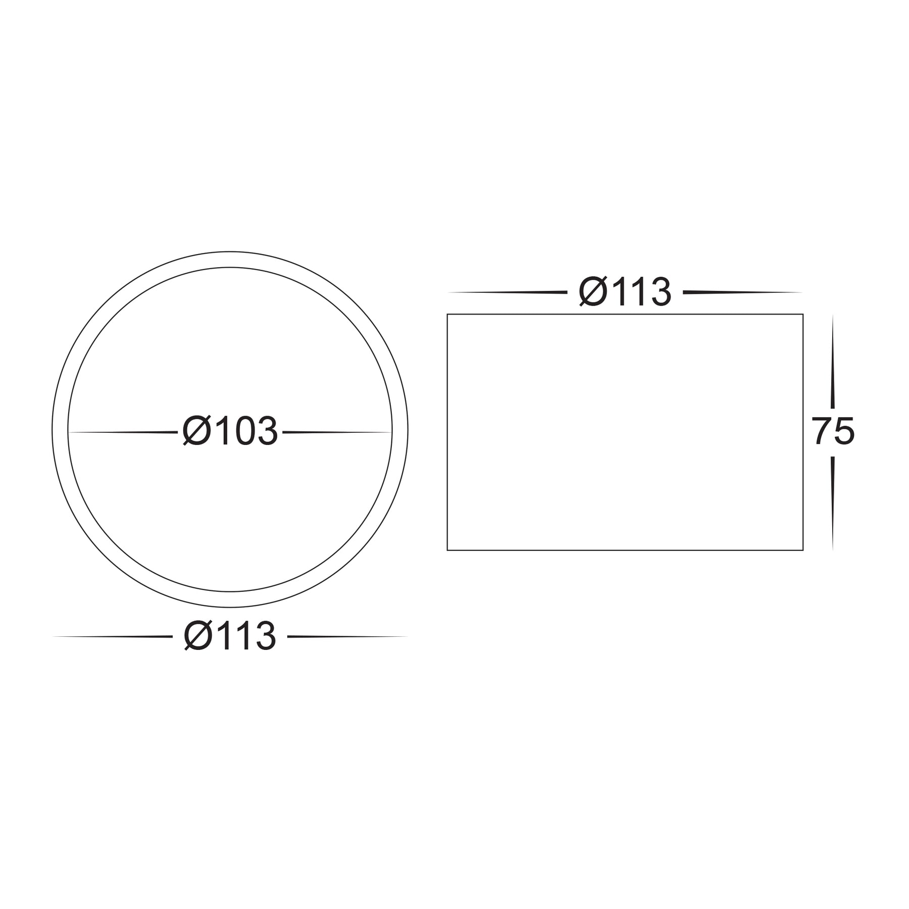 Nella Surface Mounted LED Downlight Black 12W 12V Tri Colour - HV5803T-BLK-12V