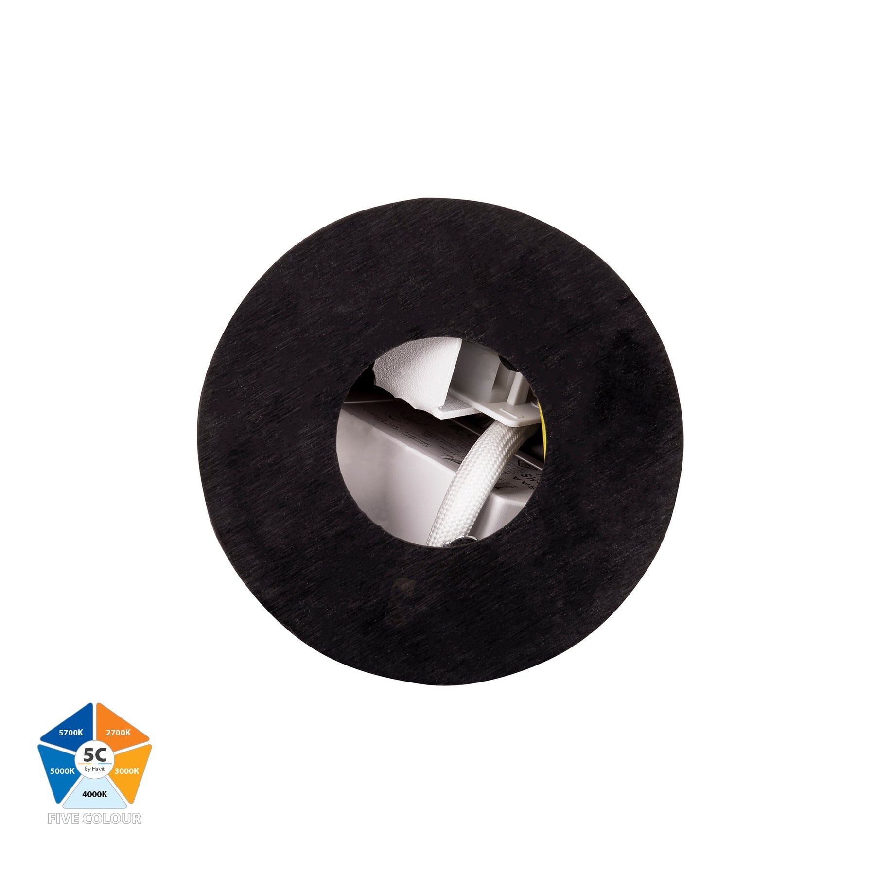 Nella Surface Mounted LED Downlight With Extension Black 7W 12V 5CCT - HV5841S-BLK-EXT-12V