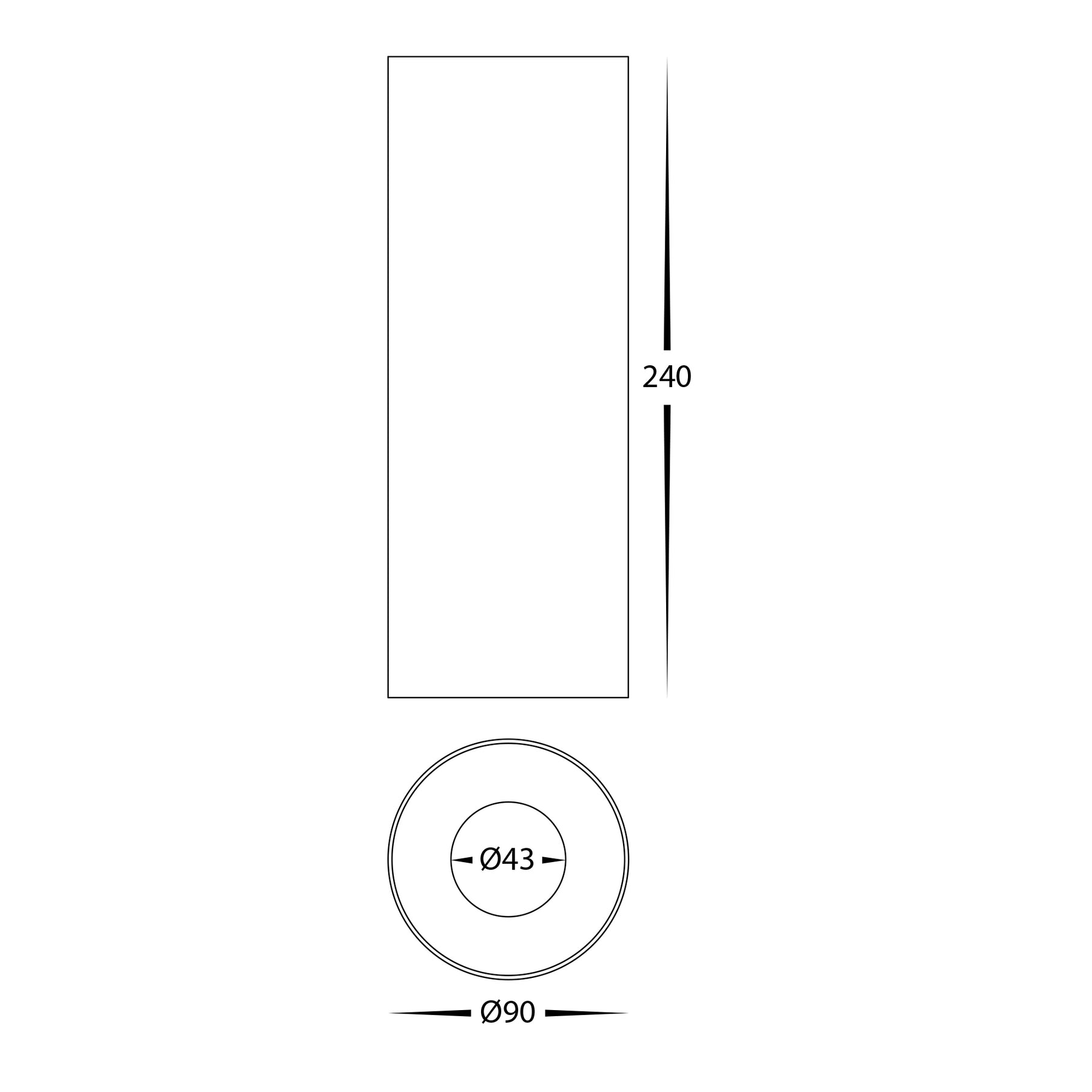 Nella Surface Mounted LED Downlight With Extension Aluminium Black 12V 12W 5CCT - HV5842S-BLK-EXT-12V