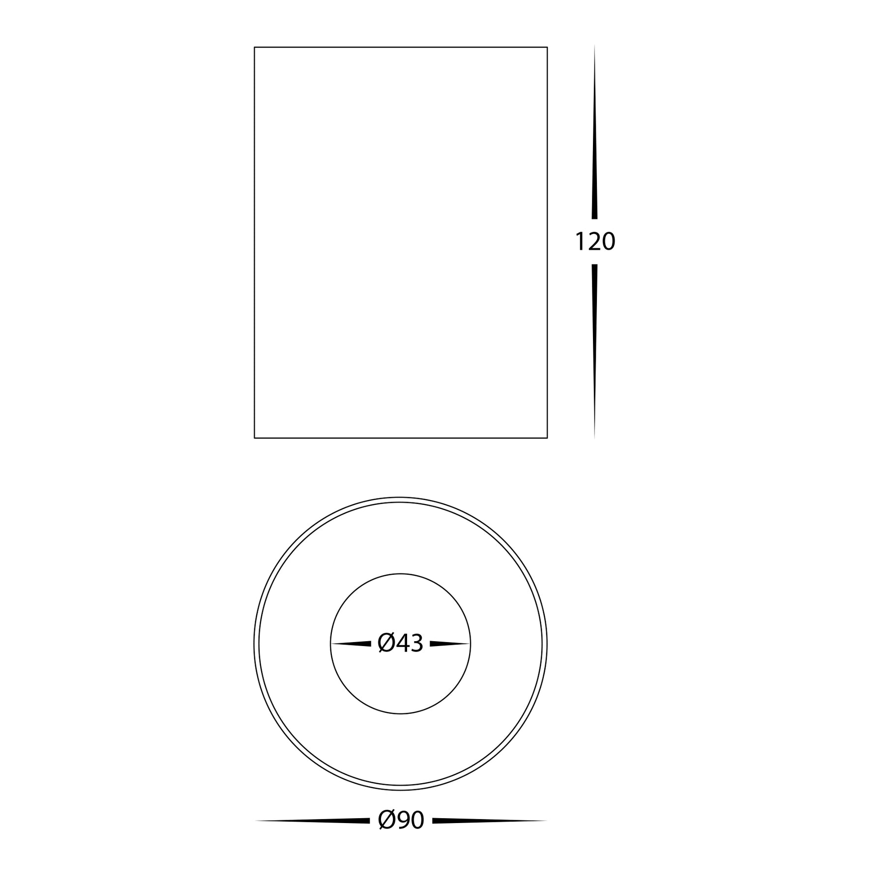 Nella Surface Mounted LED Downlight Aluminium Black 12V 12W 5CCT - HV5842S-BLK-12V