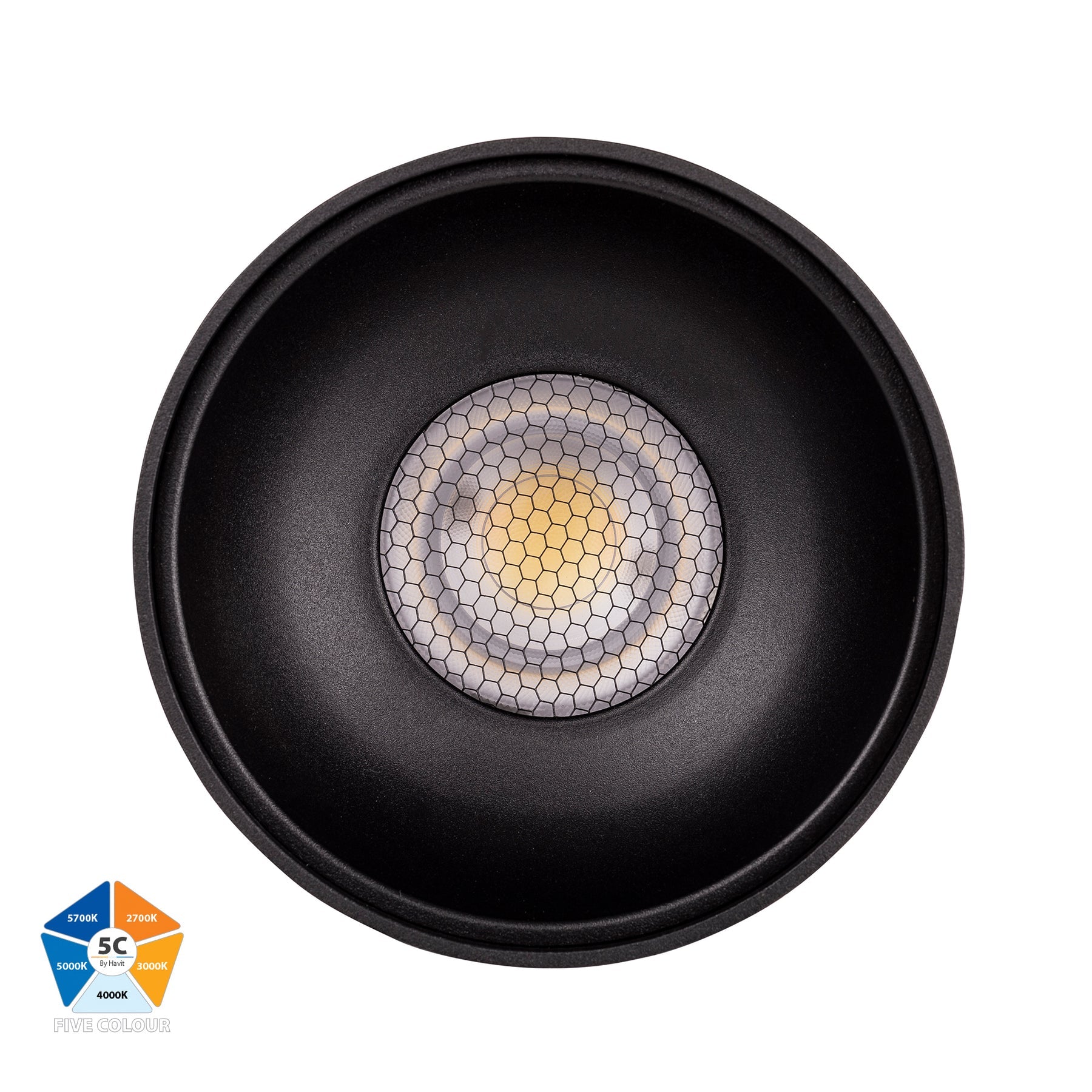 Nella Surface Mounted LED Downlight Aluminium Black 12V 18W 5CCT - HV5843S-BLK-12V