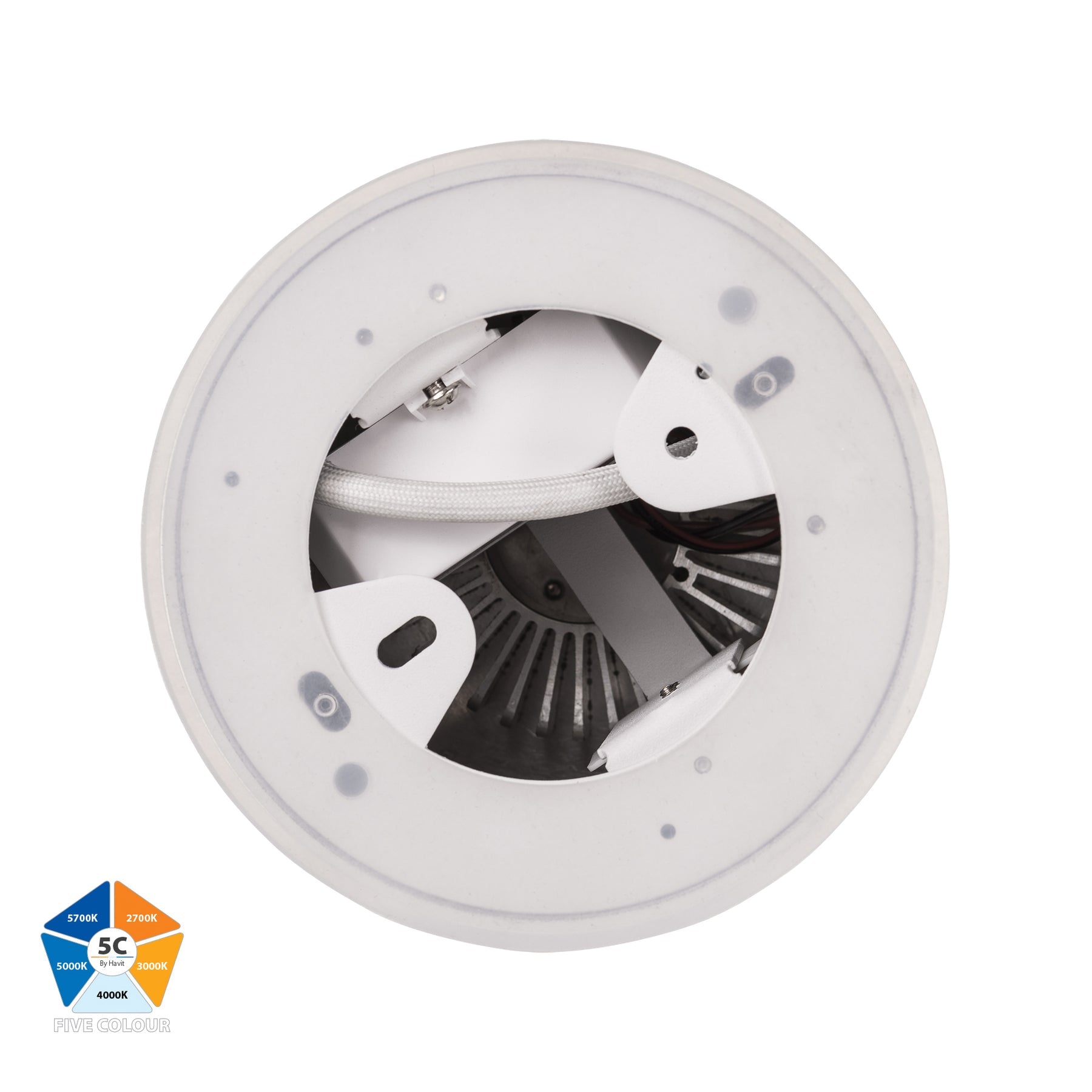 Nella Surface Mounted LED Downlight Aluminium White 12V 18W 5CCT - HV5843S-WHT-12V