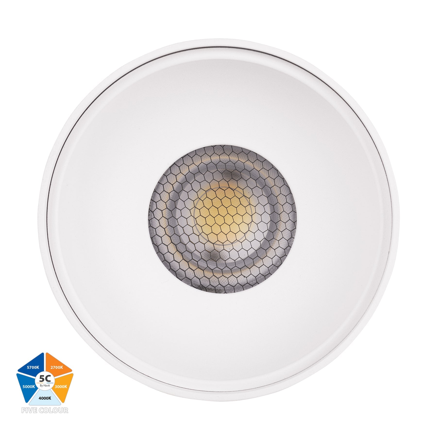 Nella Surface Mounted LED Downlight Aluminium White 12V 24W 5CCT - HV5844S-WHT-12V