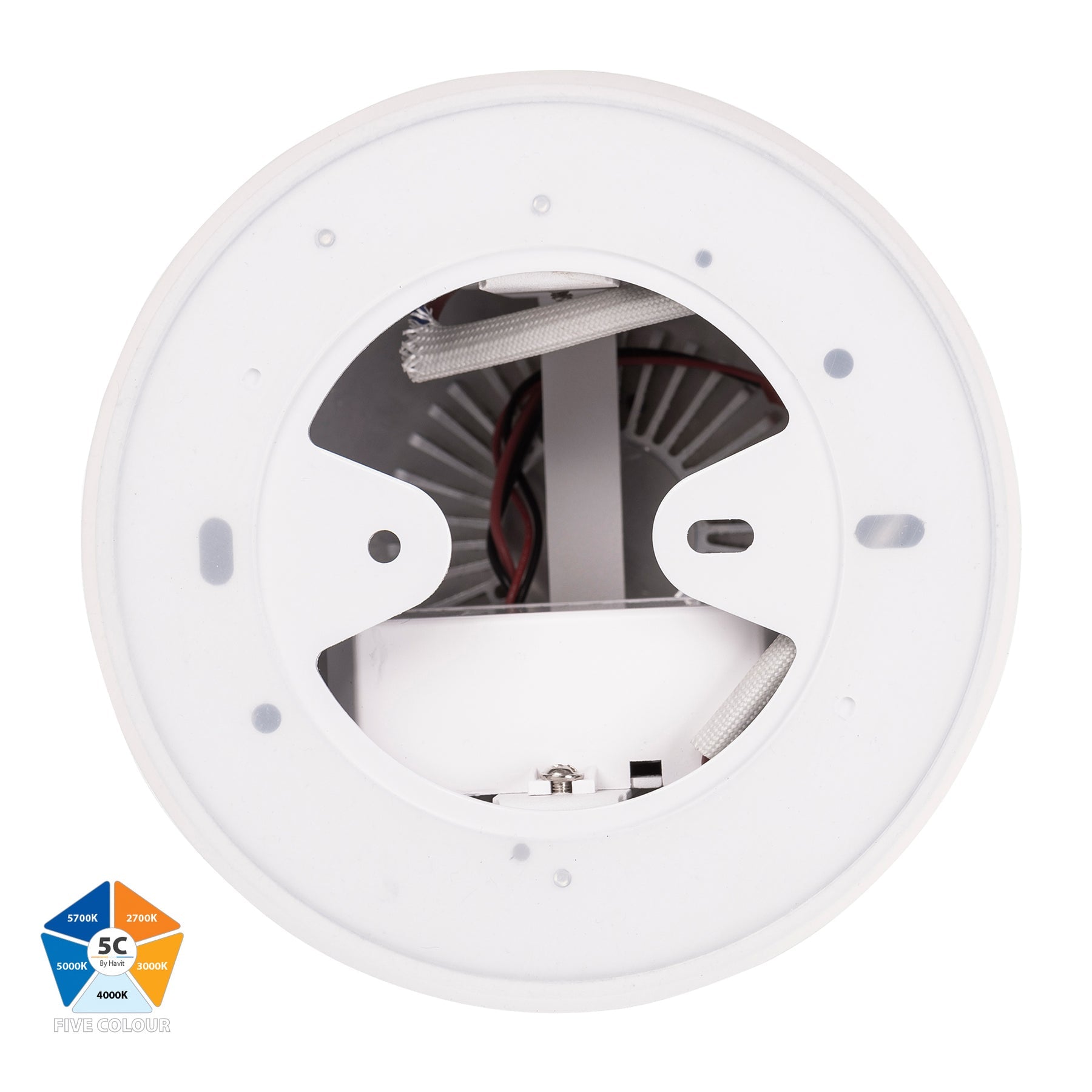 Nella Surface Mounted LED Downlight Aluminium White 12V 24W 5CCT - HV5844S-WHT-12V