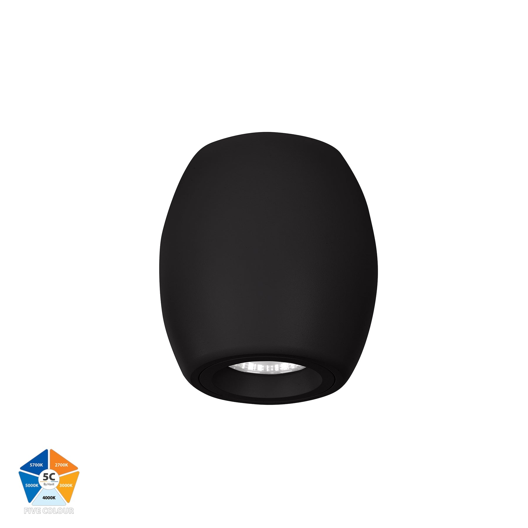 Nella LED Surface Mounted Downlight 7W 5CCT Black - HV5848S-BLK