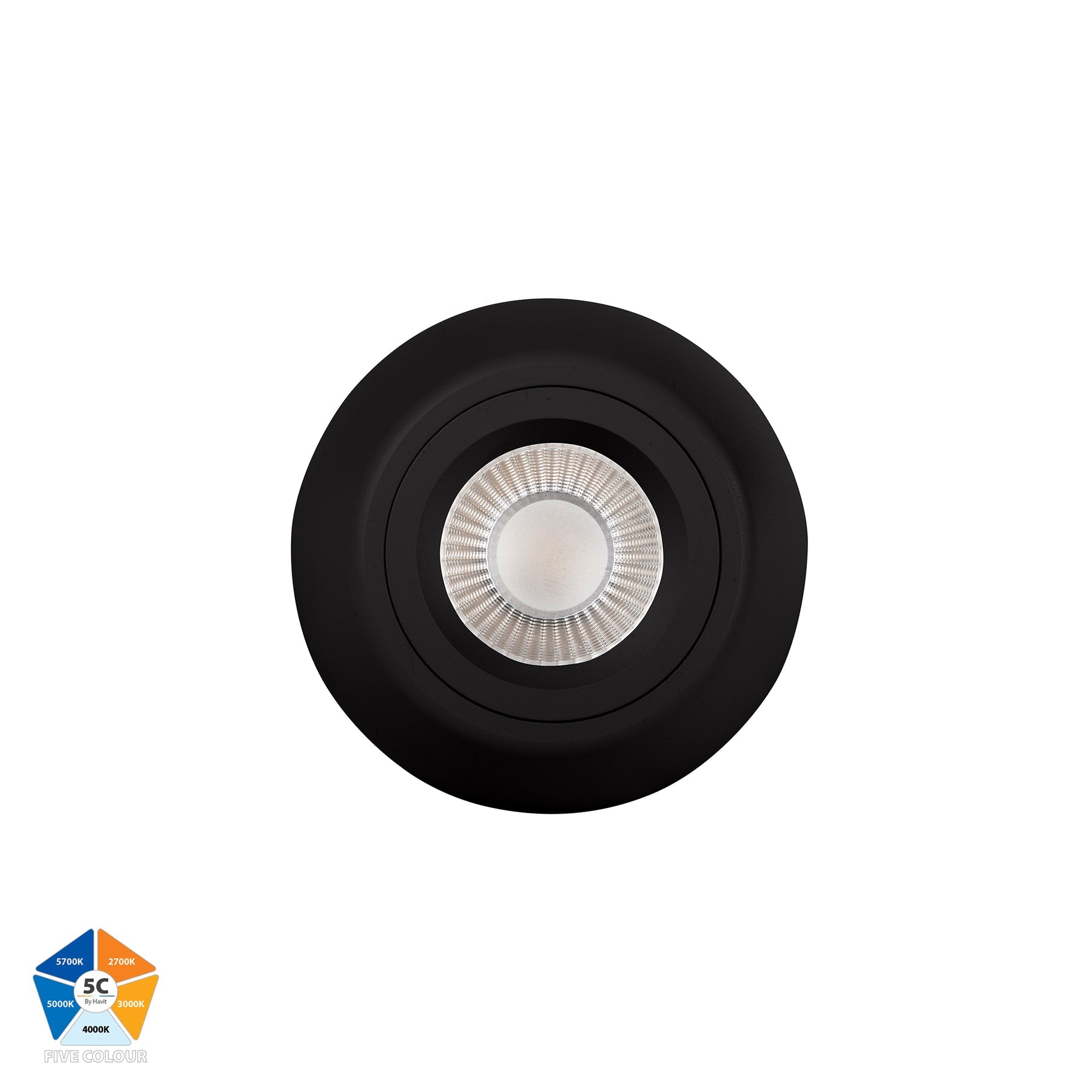 Nella LED Surface Mounted Downlight 7W 5CCT Black - HV5848S-BLK