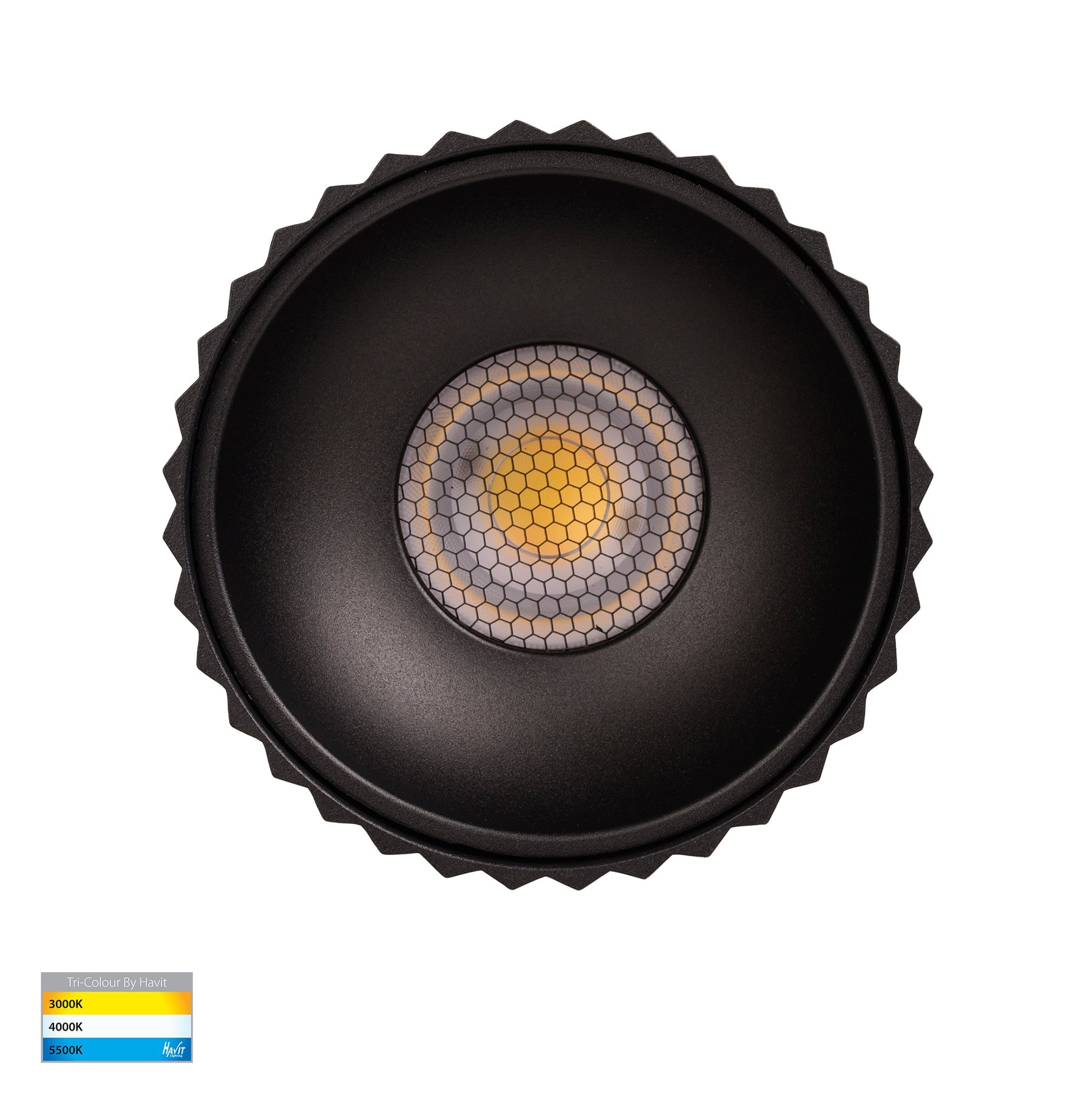 Nella 140mm LED Surface Mounted Round Downlight 12V 18W 5CCT Black - HV5853S-BLK-12V