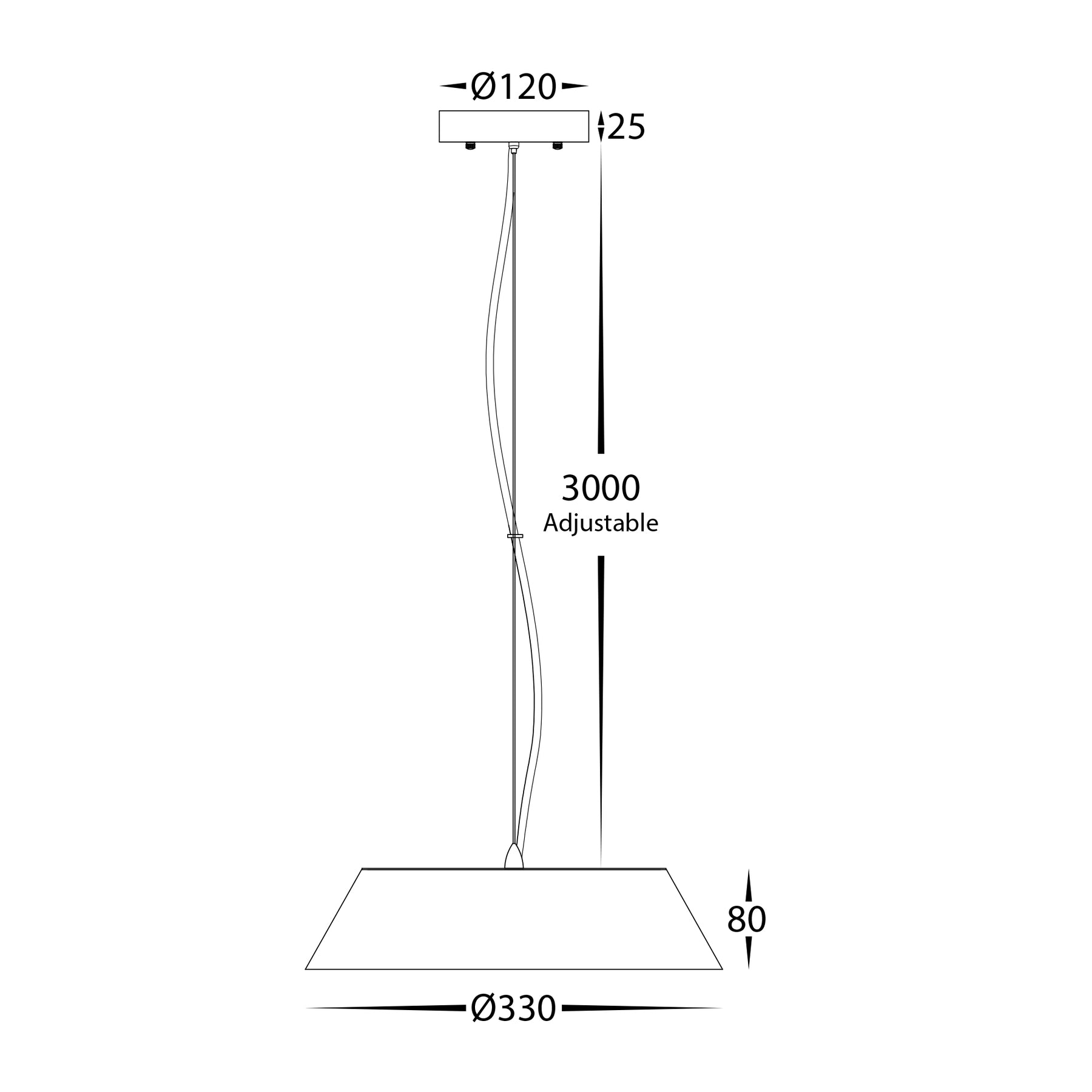 Noyer 330mm LED Pendant Light 25W 3CCT Walnut & White - HV5871T-PDT