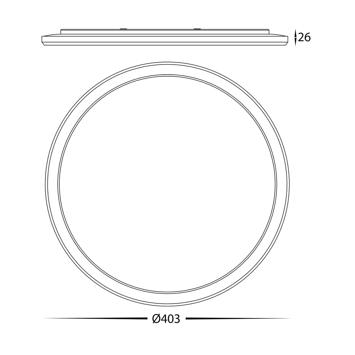 Slim 400mm Surface Mounted Slim Oyster Light 30W Tri Colour White - HV5878T-WHT-MSENS