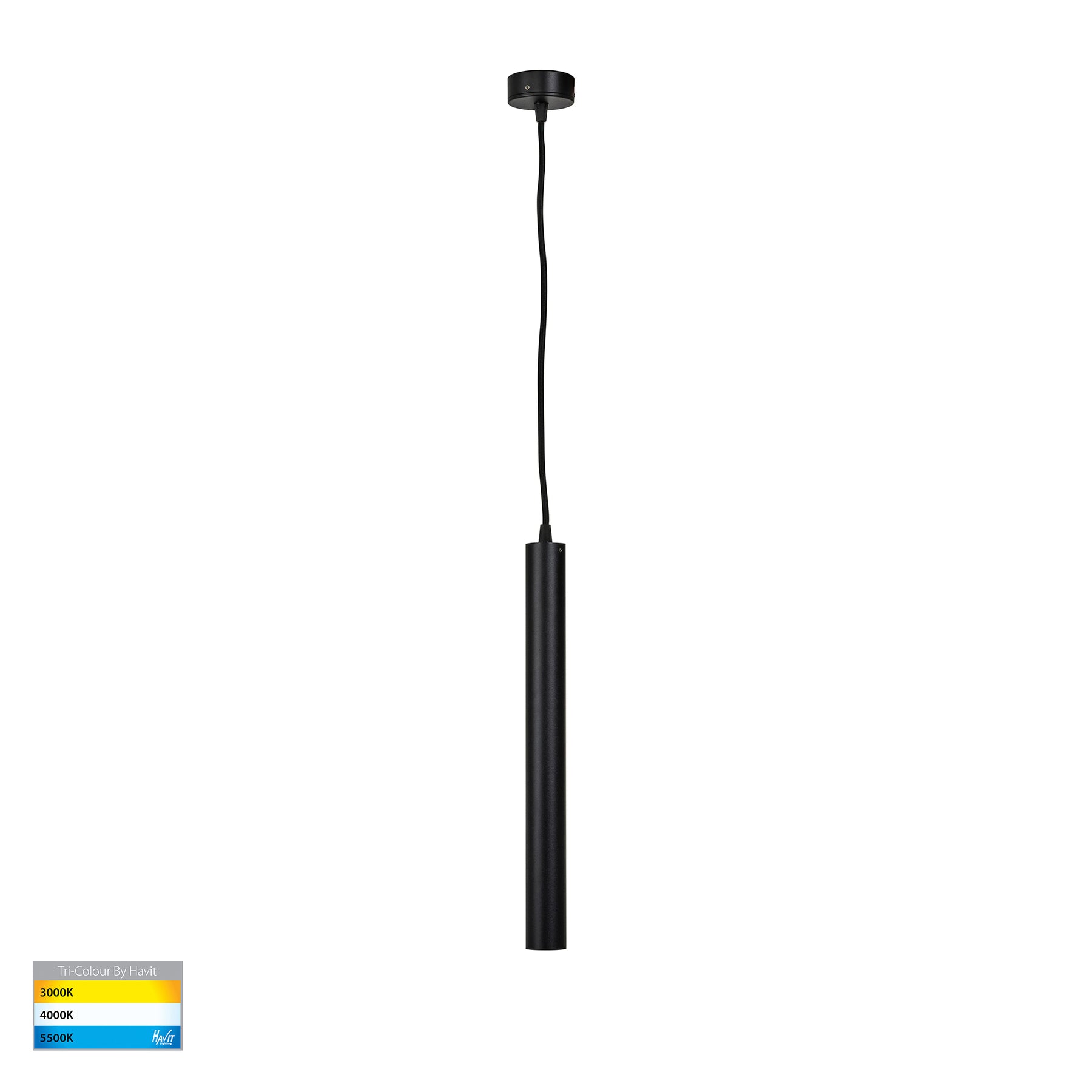 Henger Aluminium LED Pendent Black 6W 240V TRI Colour - HV5898T-BLK